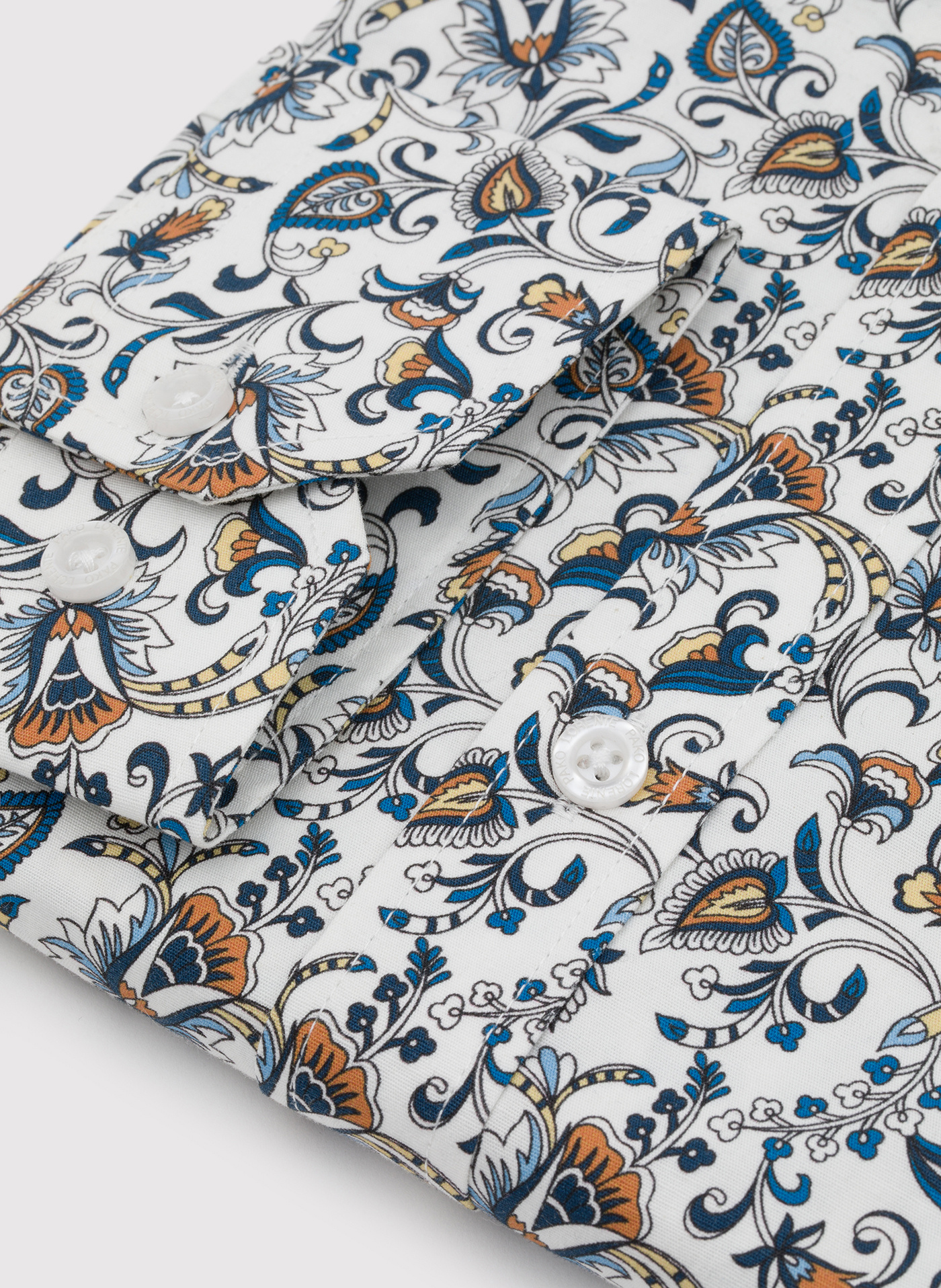 PAK LORENTE - Biała koszula męska kolorowe kwiaty - Pako Lorente