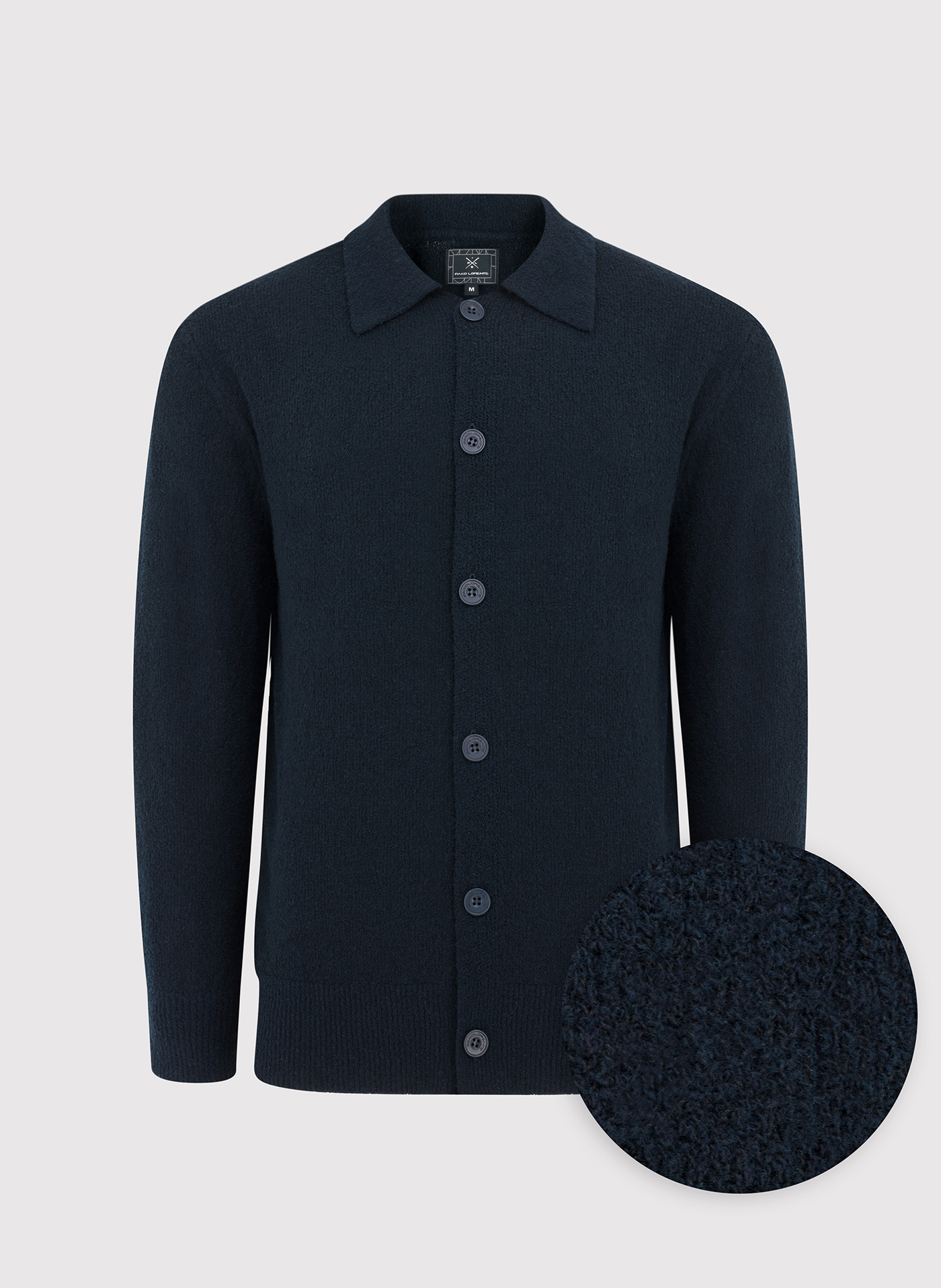 Męski sweter rozpinany z kołnierzykiem polo - Pako Lorente