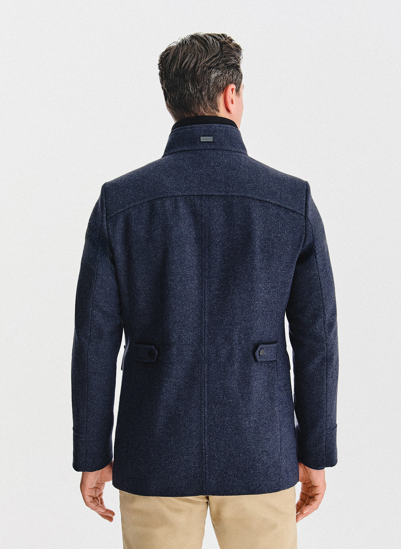 Granatowy płaszcz męski - Pako Lorente