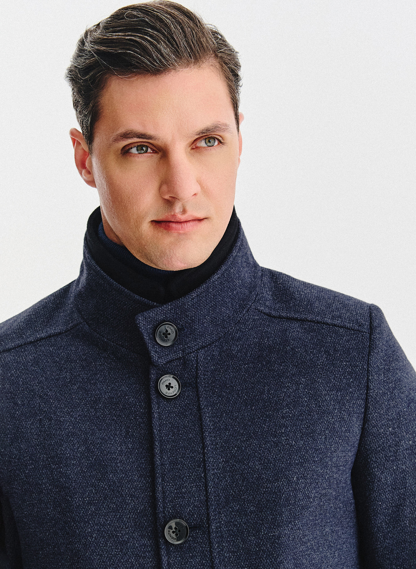 Granatowy płaszcz męski - Pako Lorente