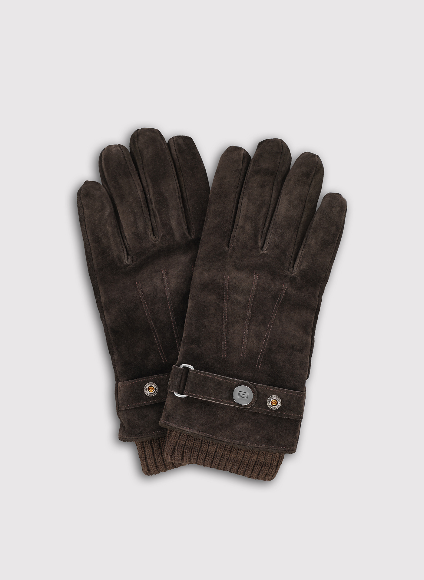 Brązowe zamszowe rękawiczki - Pako Lorente