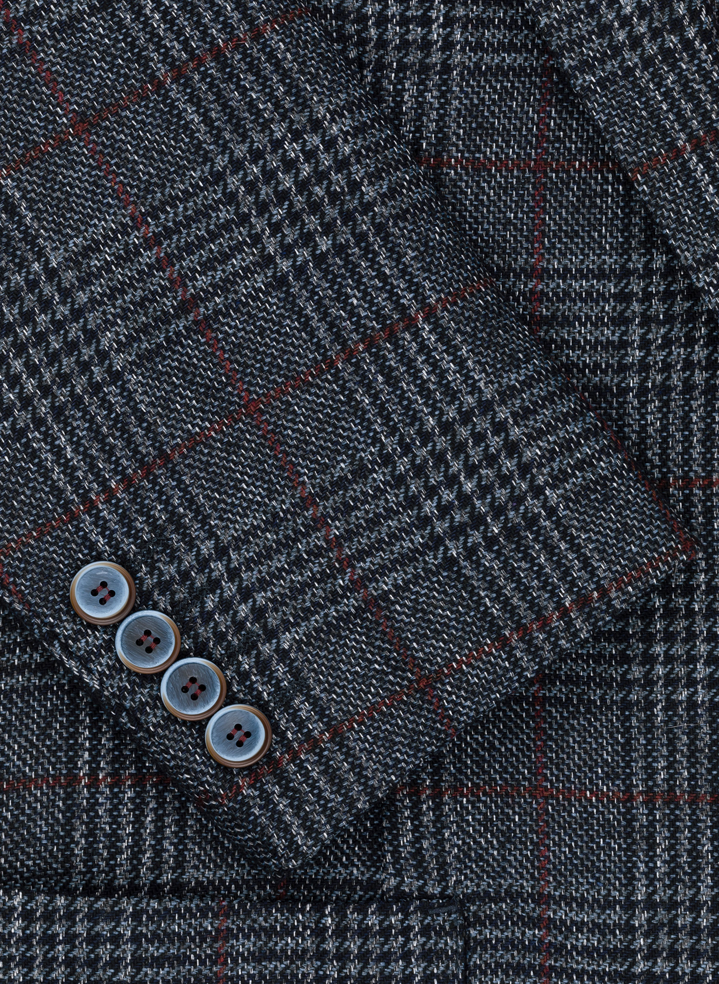 Granatowa marynarka casualowa w bordową kratę - Pako Lorente