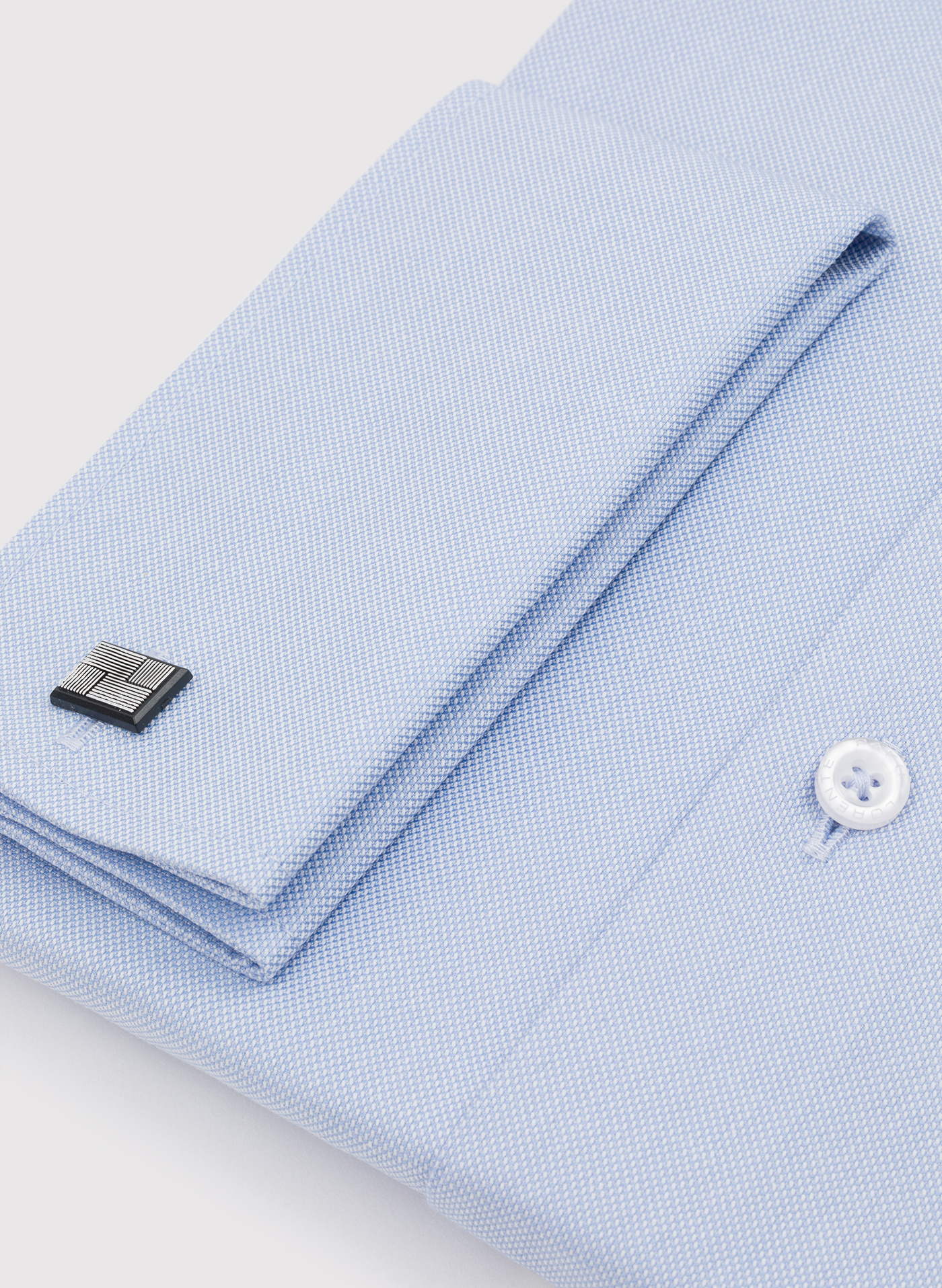 Niebieska bawełniana koszula męska na spinki - Pako Lorente