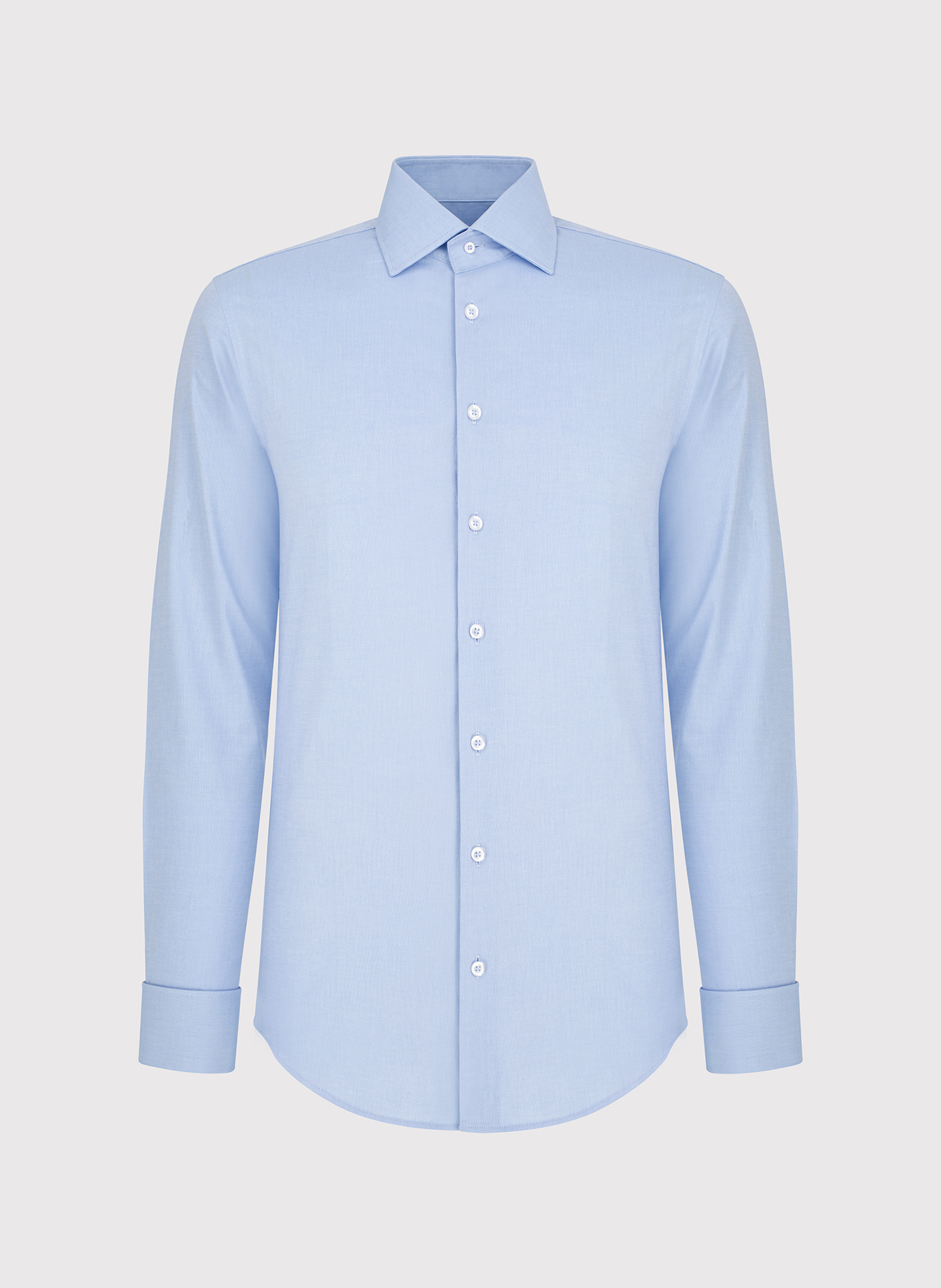 Niebieska bawełniana koszula męska na spinki - Pako Lorente