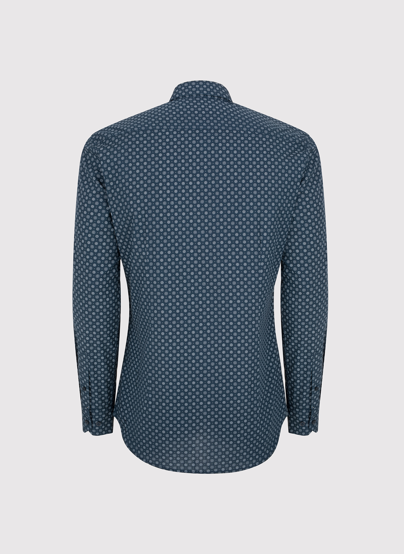 PAKO LORENTE - Granatowa koszula męska we wzór geometryczny - Pako Lorente