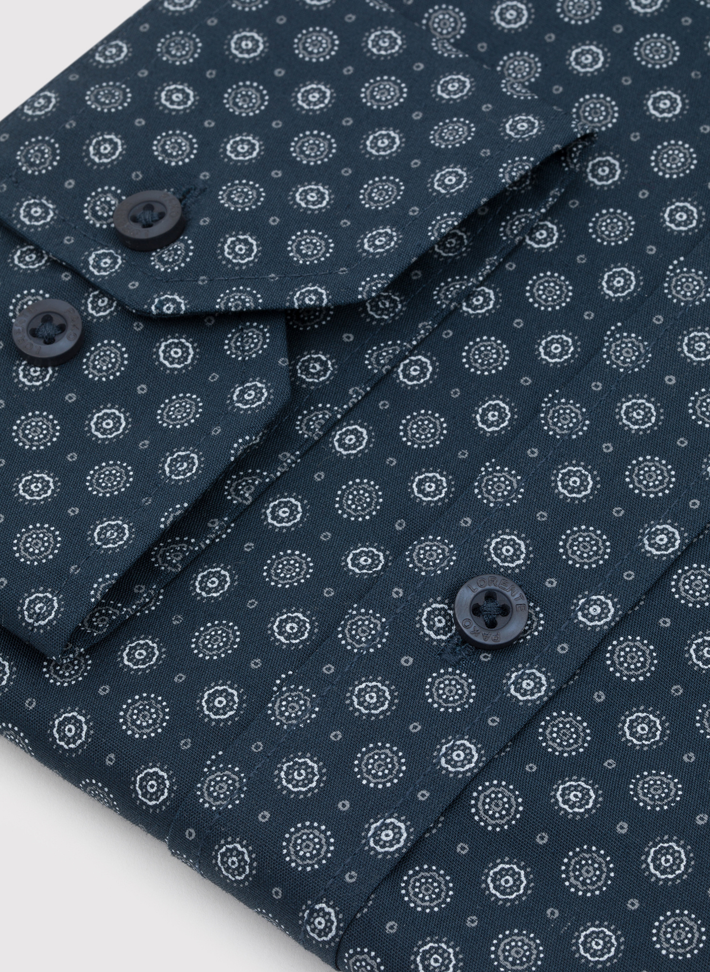 PAKO LORENTE - Granatowa koszula męska we wzór geometryczny - Pako Lorente