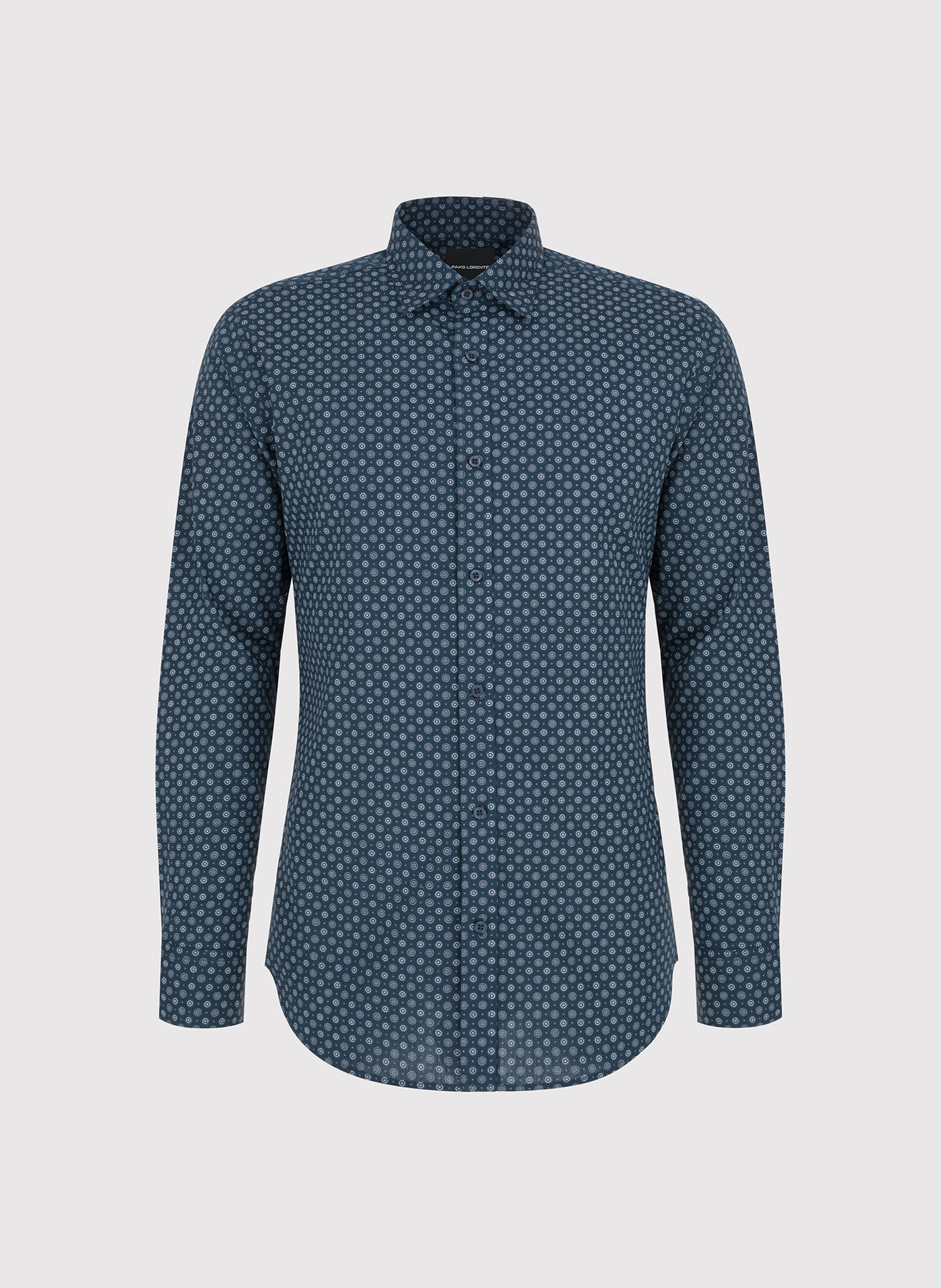 PAKO LORENTE - Granatowa koszula męska we wzór geometryczny - Pako Lorente