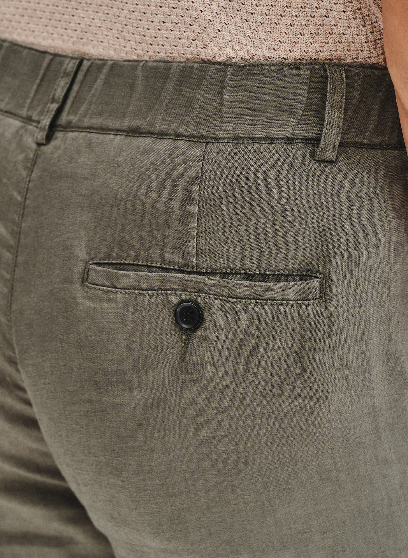 PAKO LORENTE - Lniane szorty męskie w kolorze zielonym - Pako Lorente