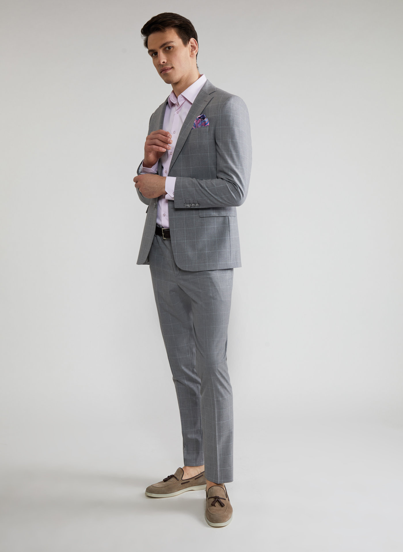 Szare spodnie garniturowe P22SF-6G-009-S-S - Pako Lorente