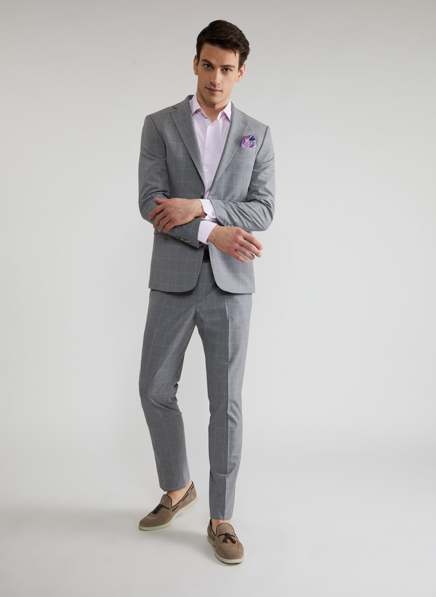 Szare spodnie garniturowe P22SF-6G-009-S-S - Pako Lorente