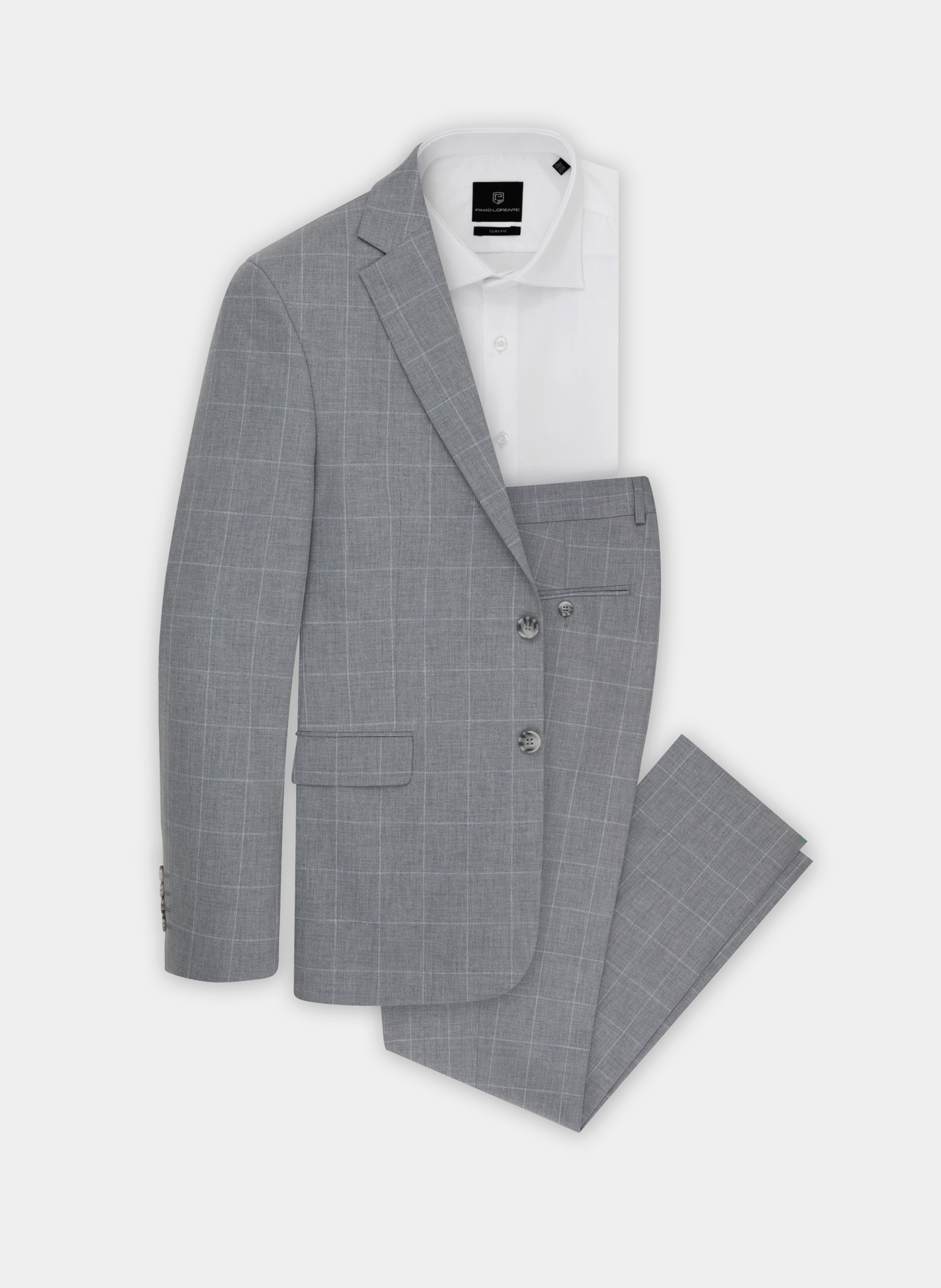 Szare spodnie garniturowe P22SF-6G-009-S-S - Pako Lorente