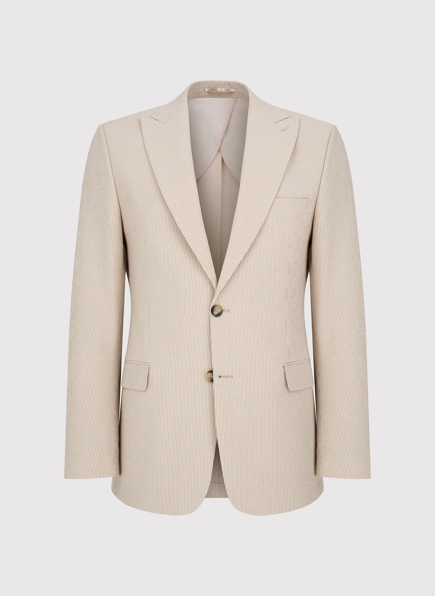 PAKO LORENTE - Beżowa marynarka garniturowa w prążek - Pako Lorente