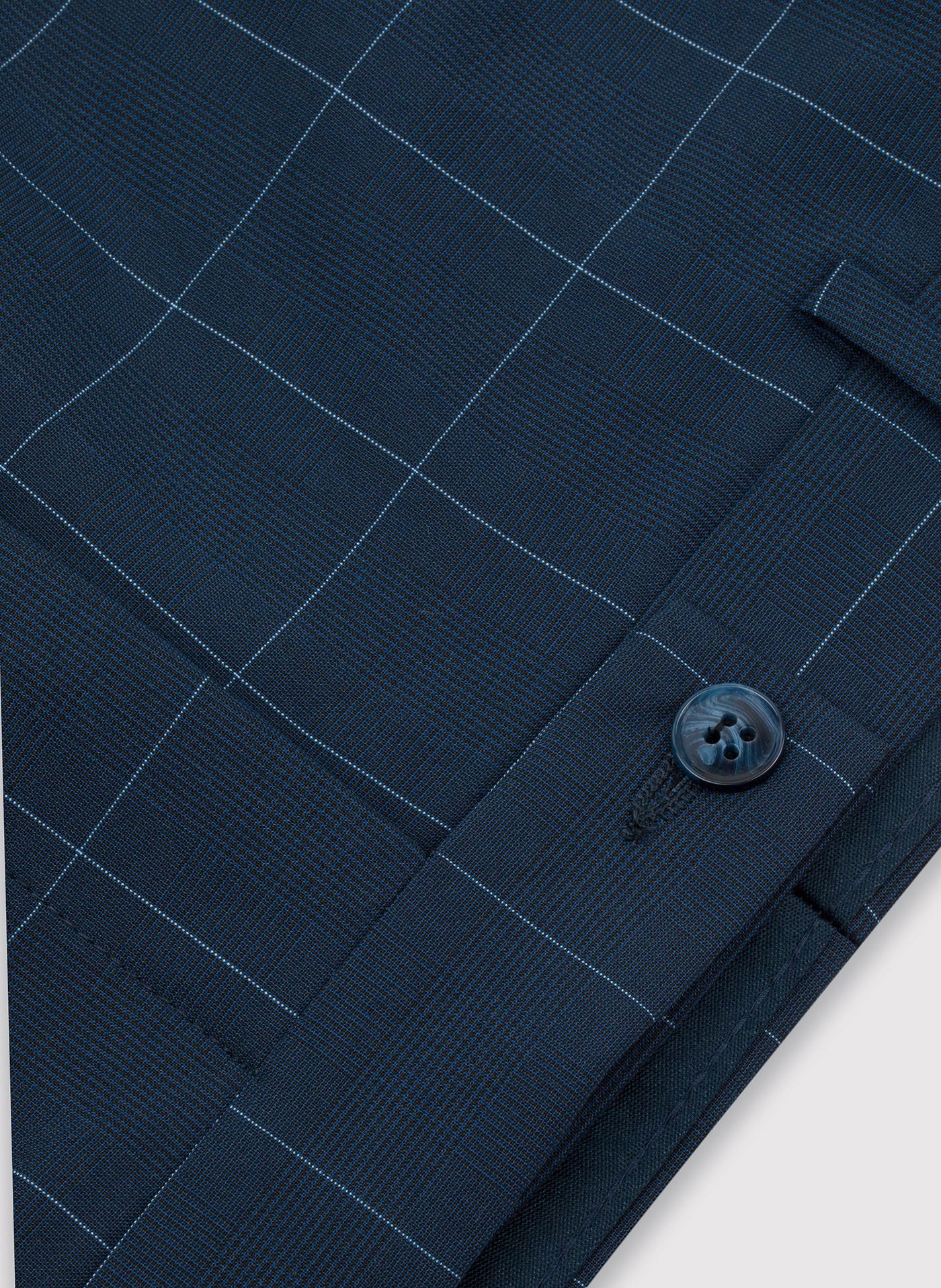 Męskie spodnie garniturowe w kolorze granatowym w niebieską kratkę - Pako Lorente