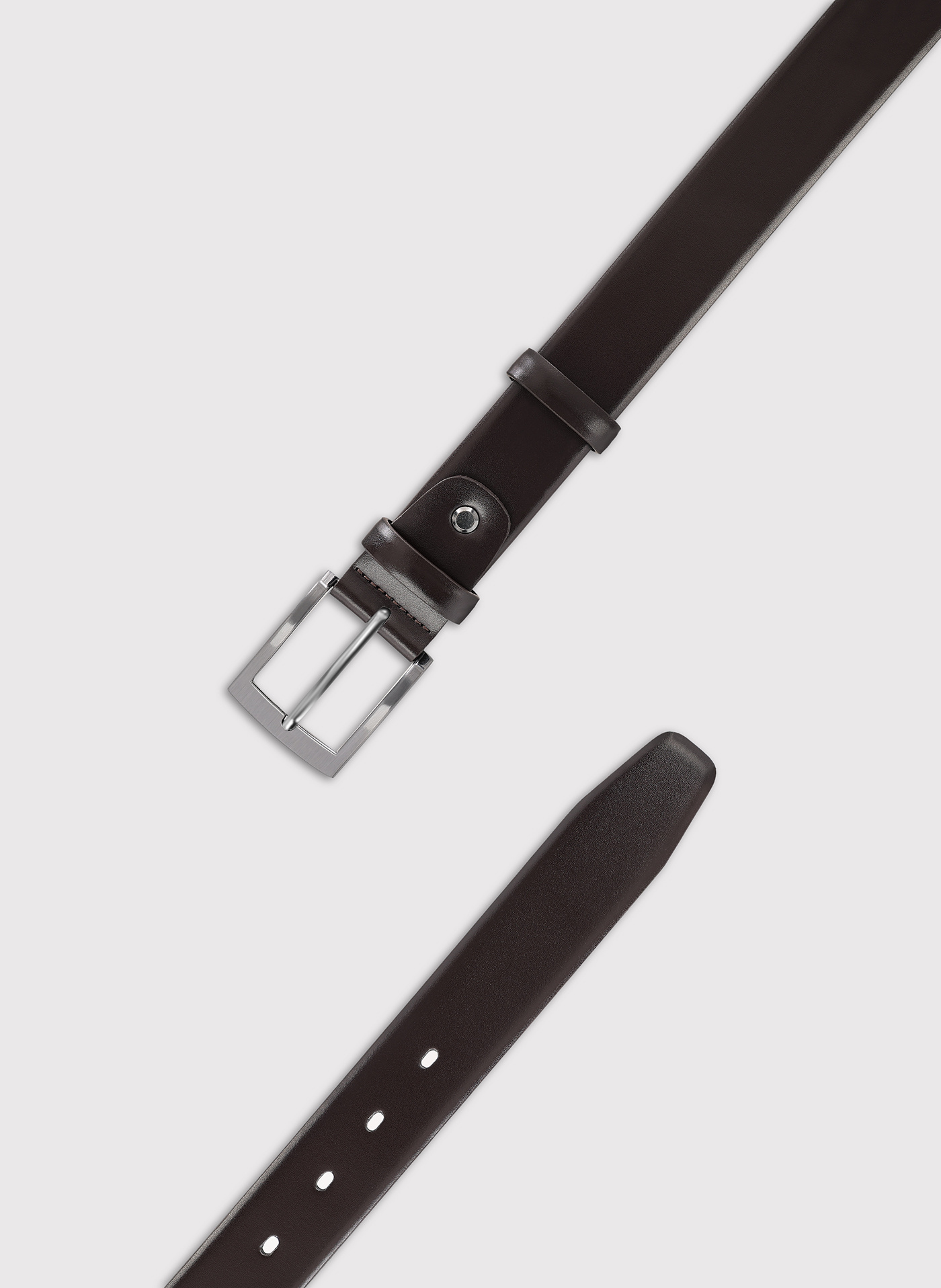 Ciemnobordowy skórzany pasek męski - Pako Lorente