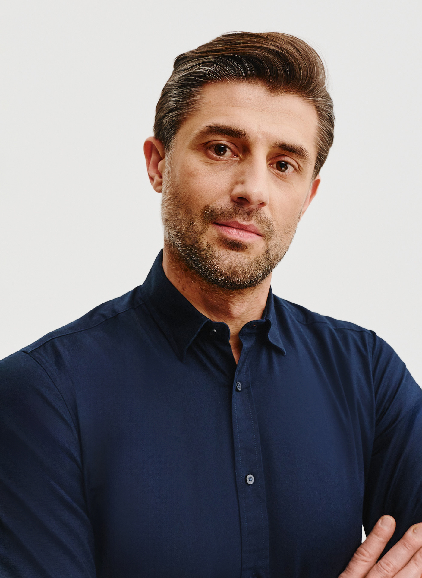 Casualowa koszula męska w kolorze granatowym - Pako Lorente