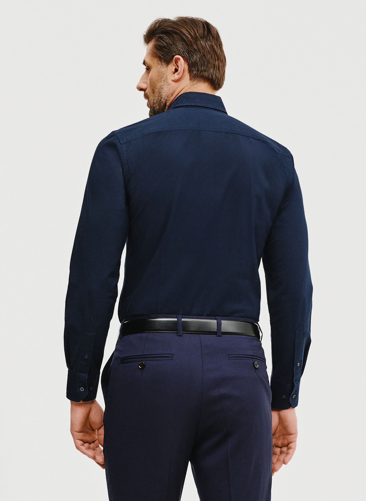 Casualowa koszula męska w kolorze granatowym - Pako Lorente