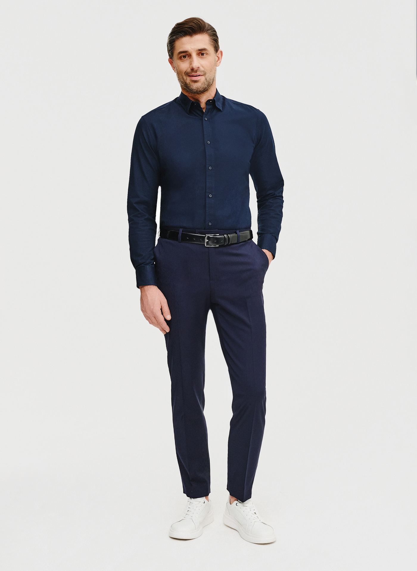 Casualowa koszula męska w kolorze granatowym - Pako Lorente