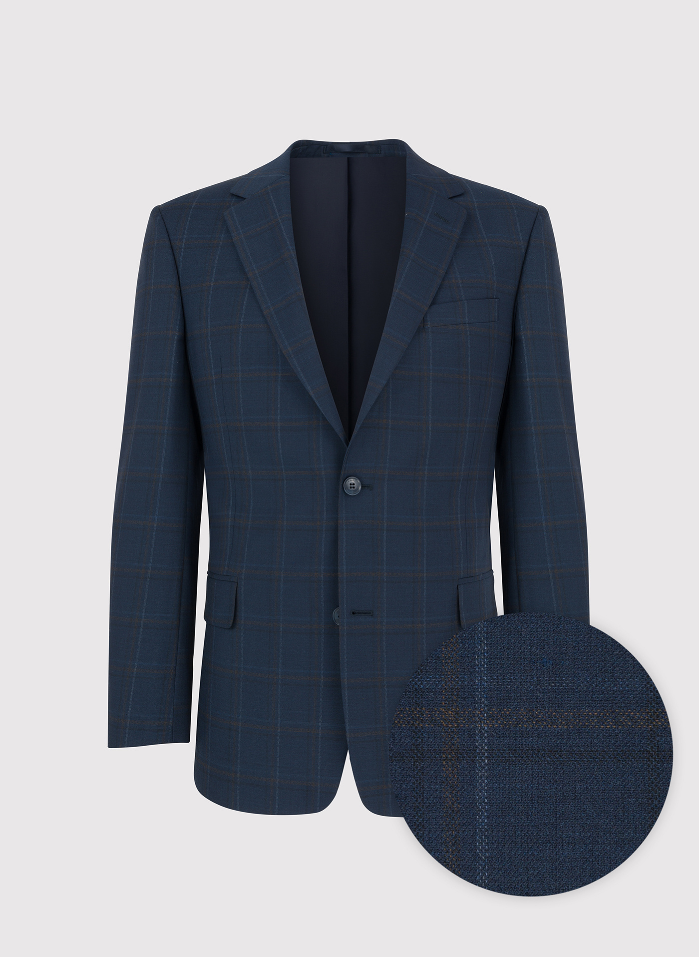 Granatowa marynarka garniturowa w kraciasty deseń - Pako Lorente