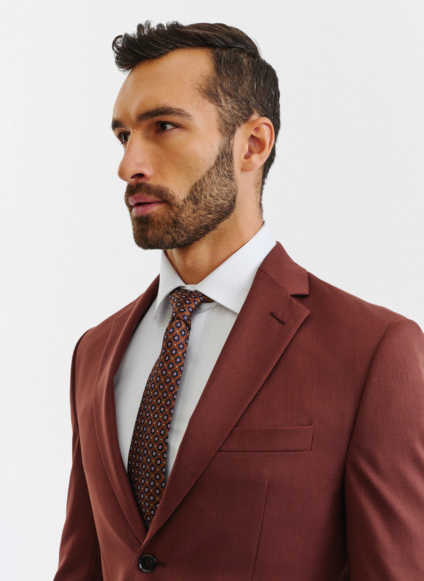 Gładka marynarka garniturowa w kolorze brązowym - Pako Lorente