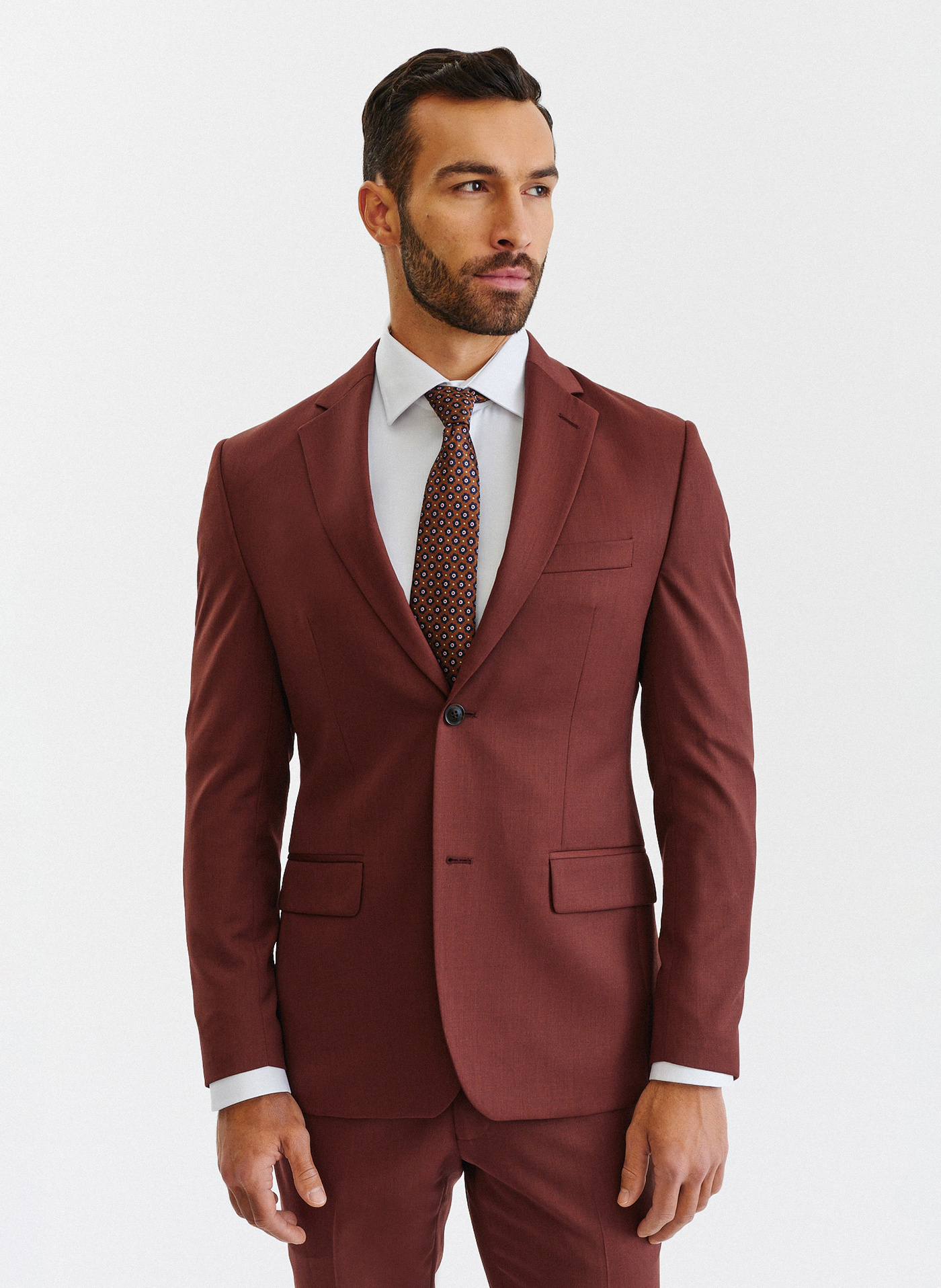 Gładka marynarka garniturowa w kolorze brązowym - Pako Lorente