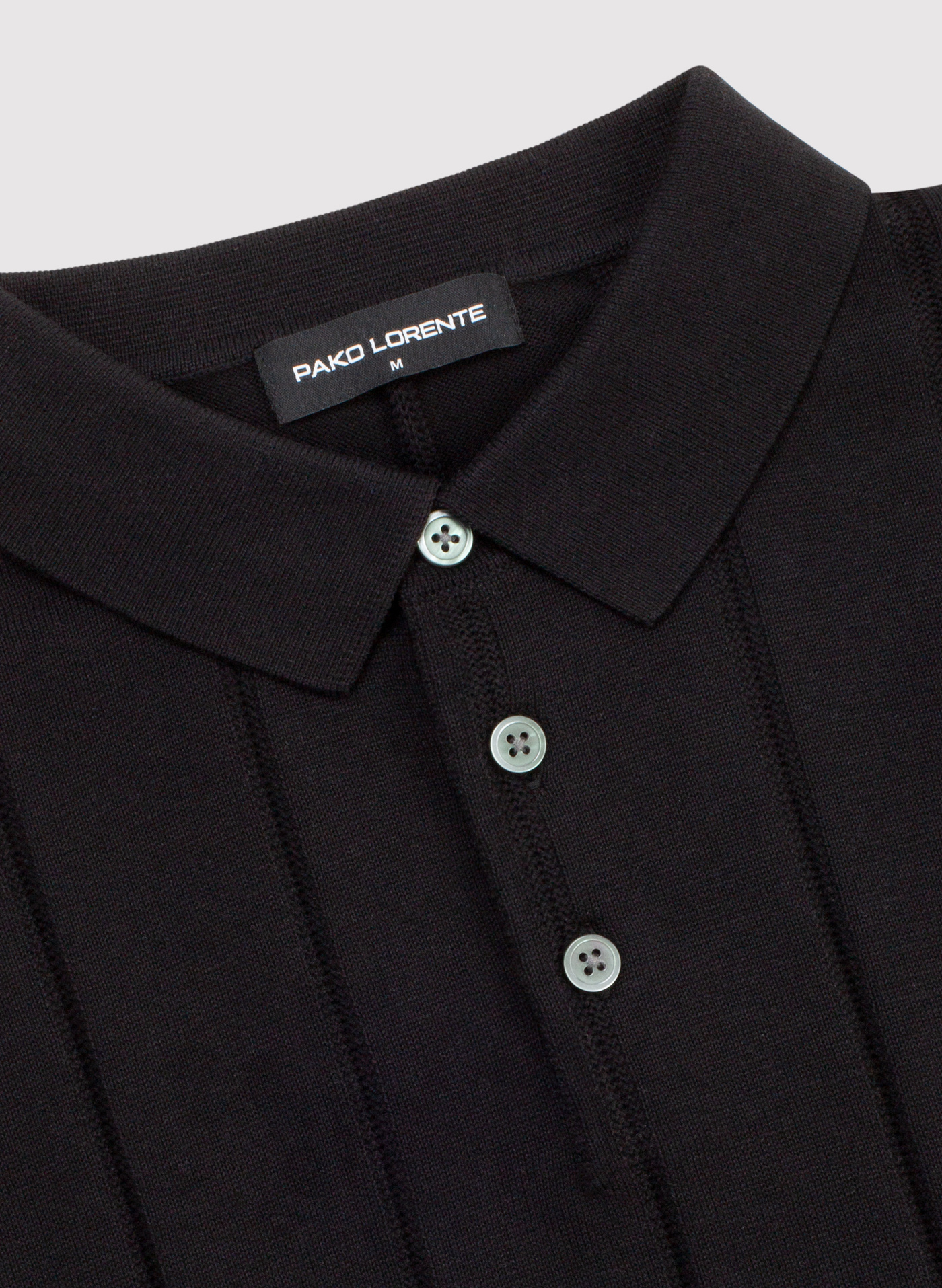 PAKO LORENTE - Czarne polo swetrowe w prążek - Pako Lorente