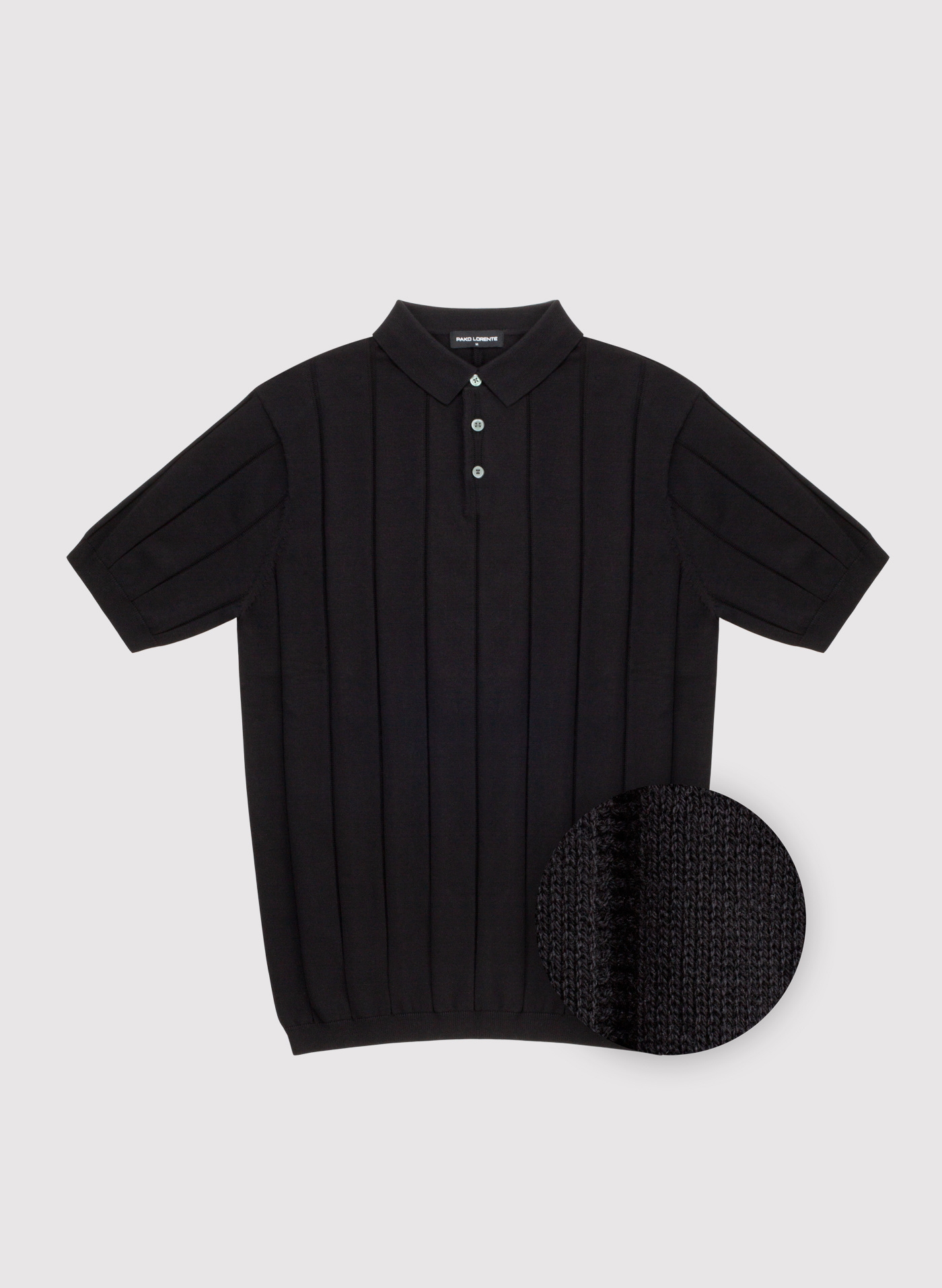 PAKO LORENTE - Czarne polo swetrowe w prążek - Pako Lorente