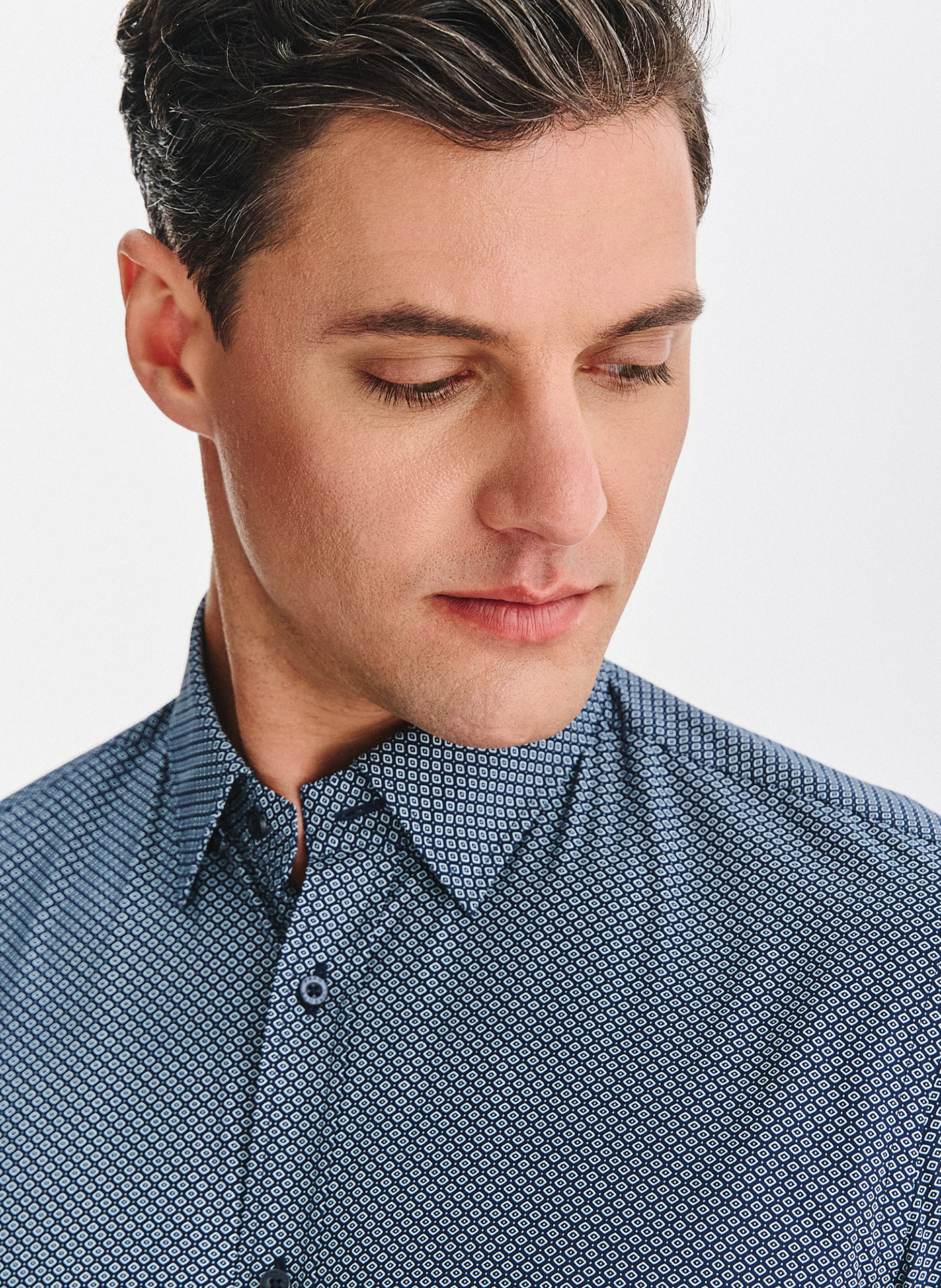 Bawełniana koszula w mikrowzór - Pako Lorente