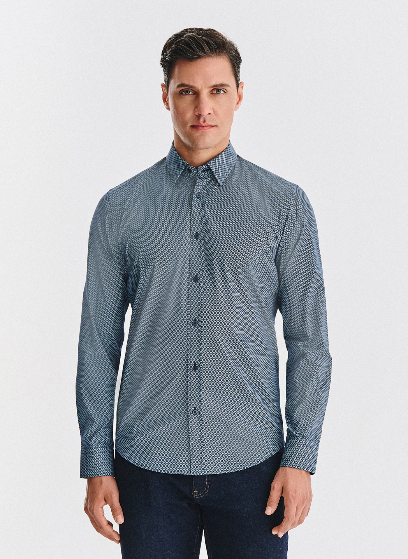 Bawełniana koszula w mikrowzór - Pako Lorente