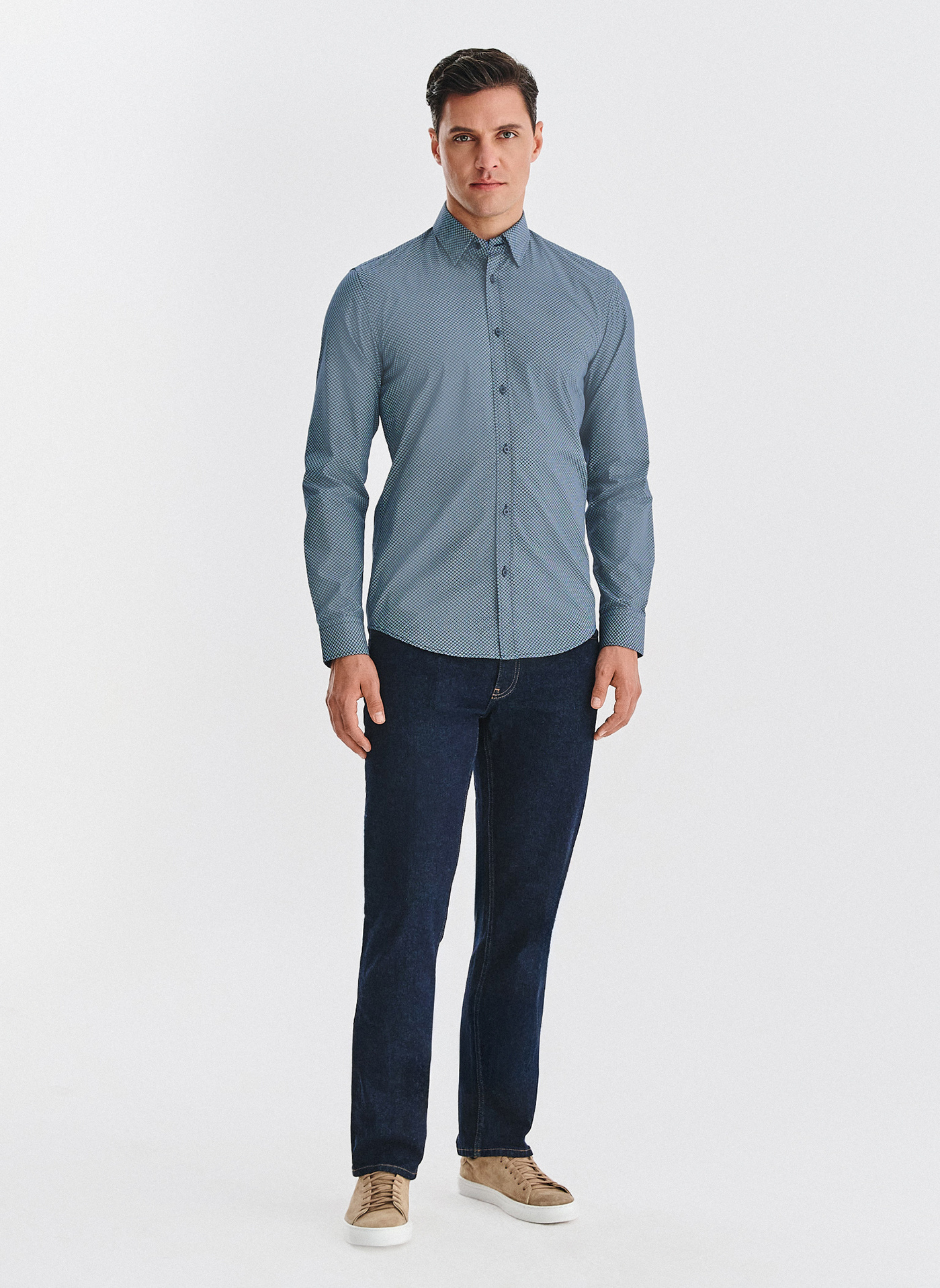 Bawełniana koszula w mikrowzór - Pako Lorente