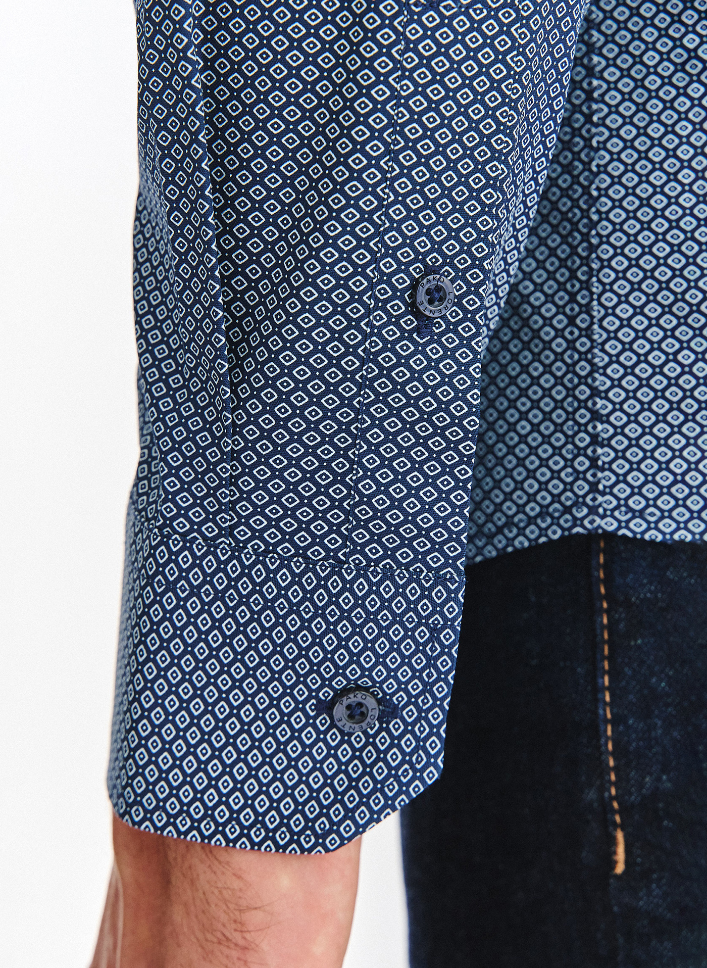 Bawełniana koszula w mikrowzór - Pako Lorente