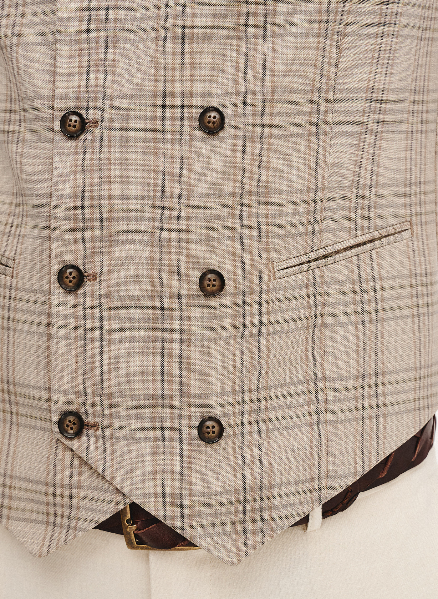 PAKO LORENTE - Dwurzędowa kamizelka męska w mocną kratę - Pako Lorente