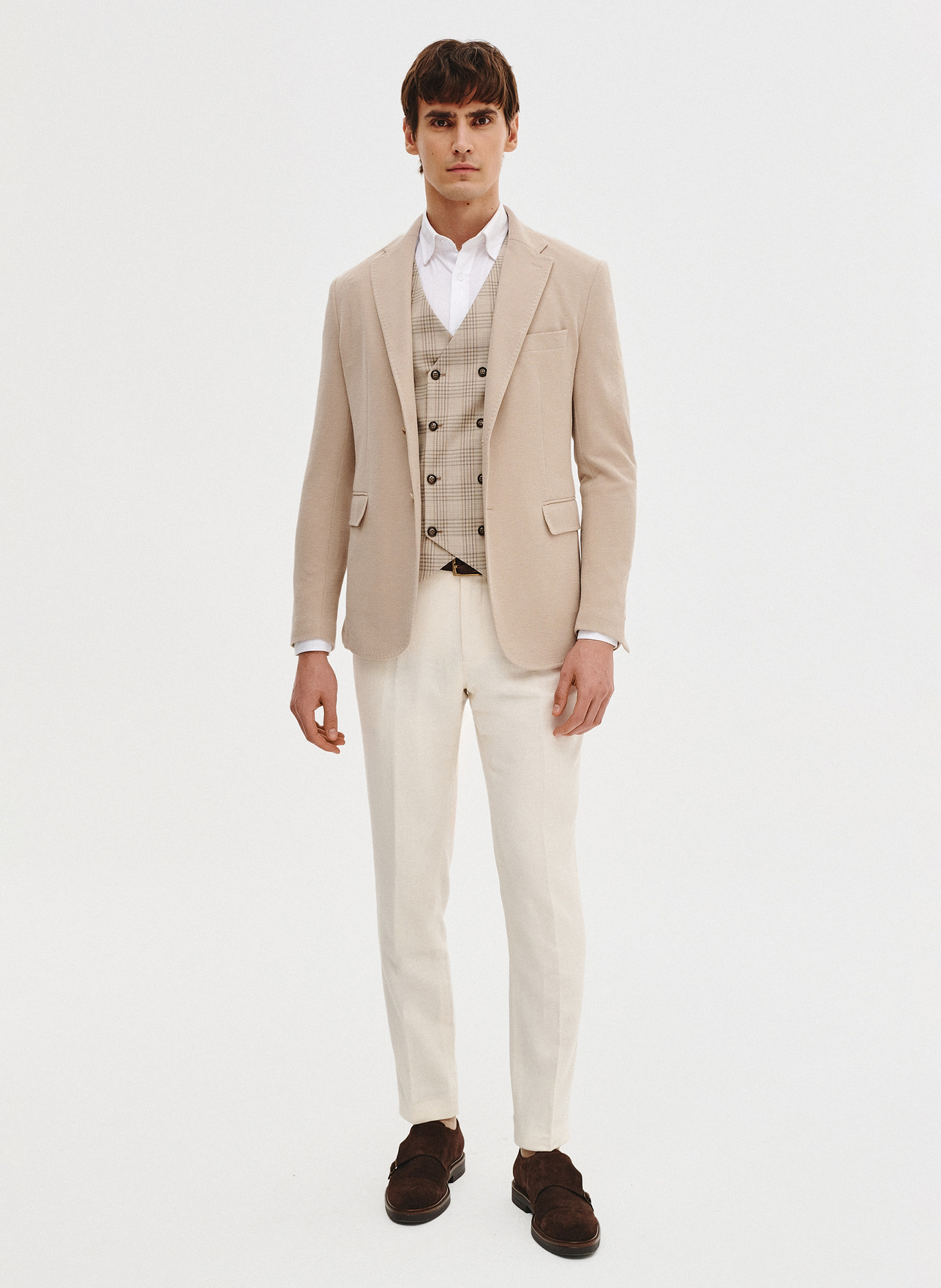 PAKO LORENTE - Dwurzędowa kamizelka męska w mocną kratę - Pako Lorente