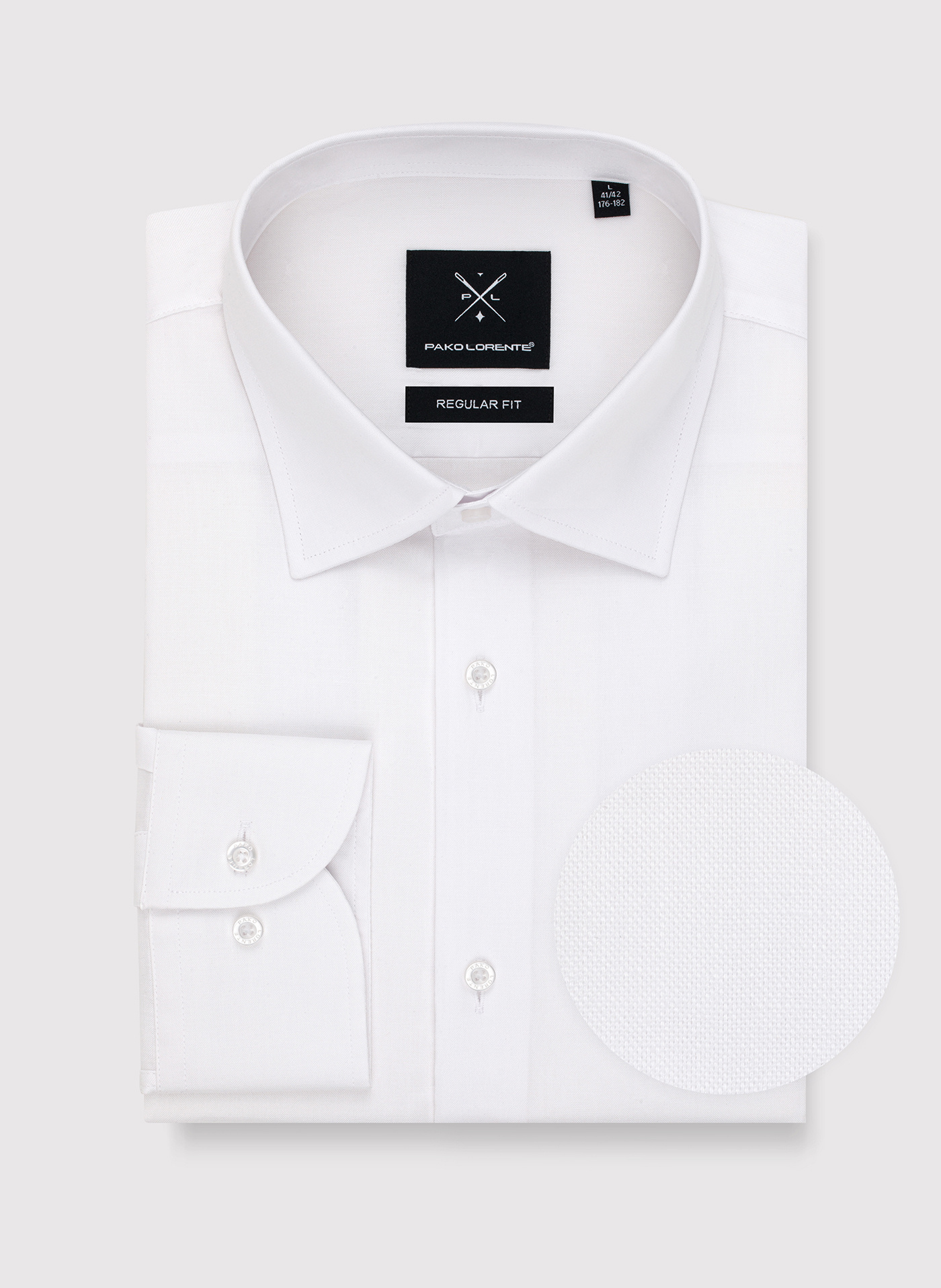 Biała koszula męska z długim rękawem - Pako Lorente