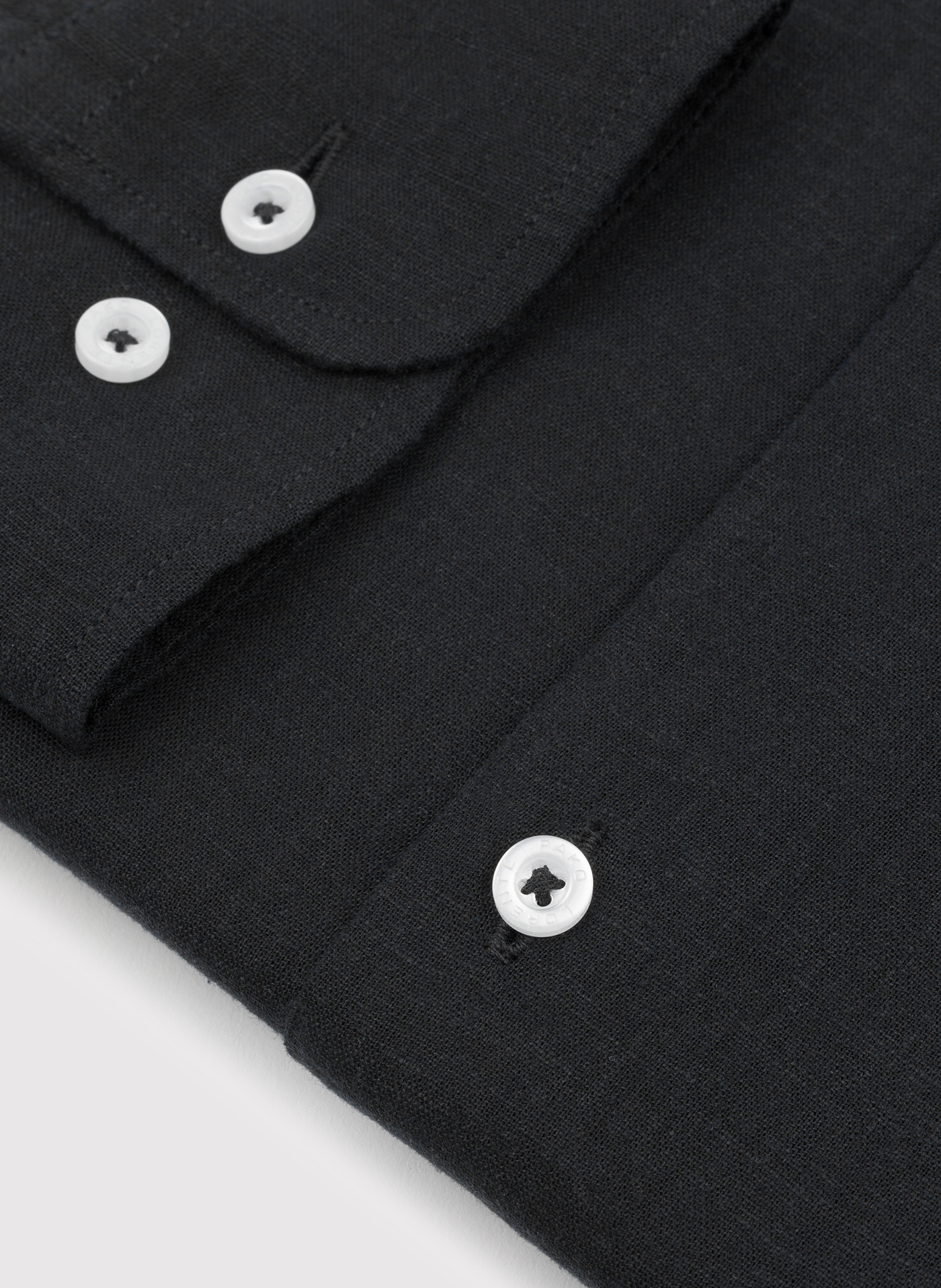 PAKO LORENTE - Lniana czarna koszula męska ze stójką - Pako Lorente