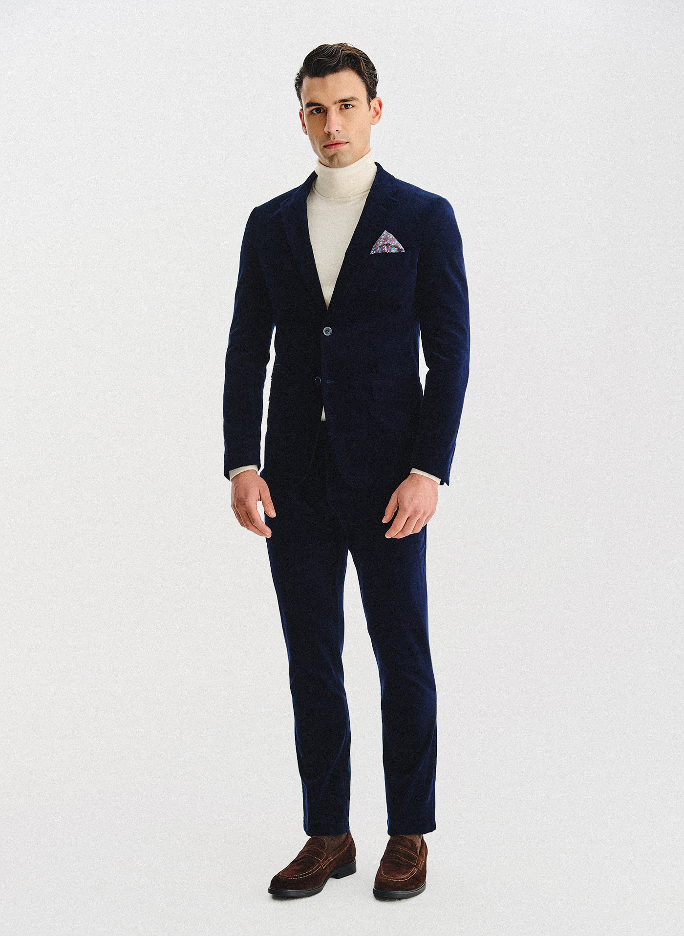 PAKO LORENTE - Granatowa sztruksowa marynarka męska - Pako Lorente