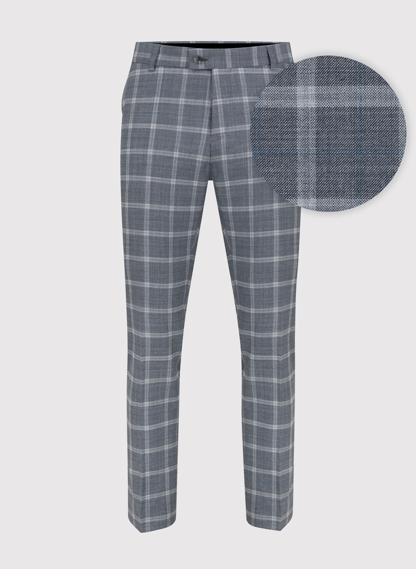 Szare spodnie garniturowe w kratę z wełną - Pako Lorente