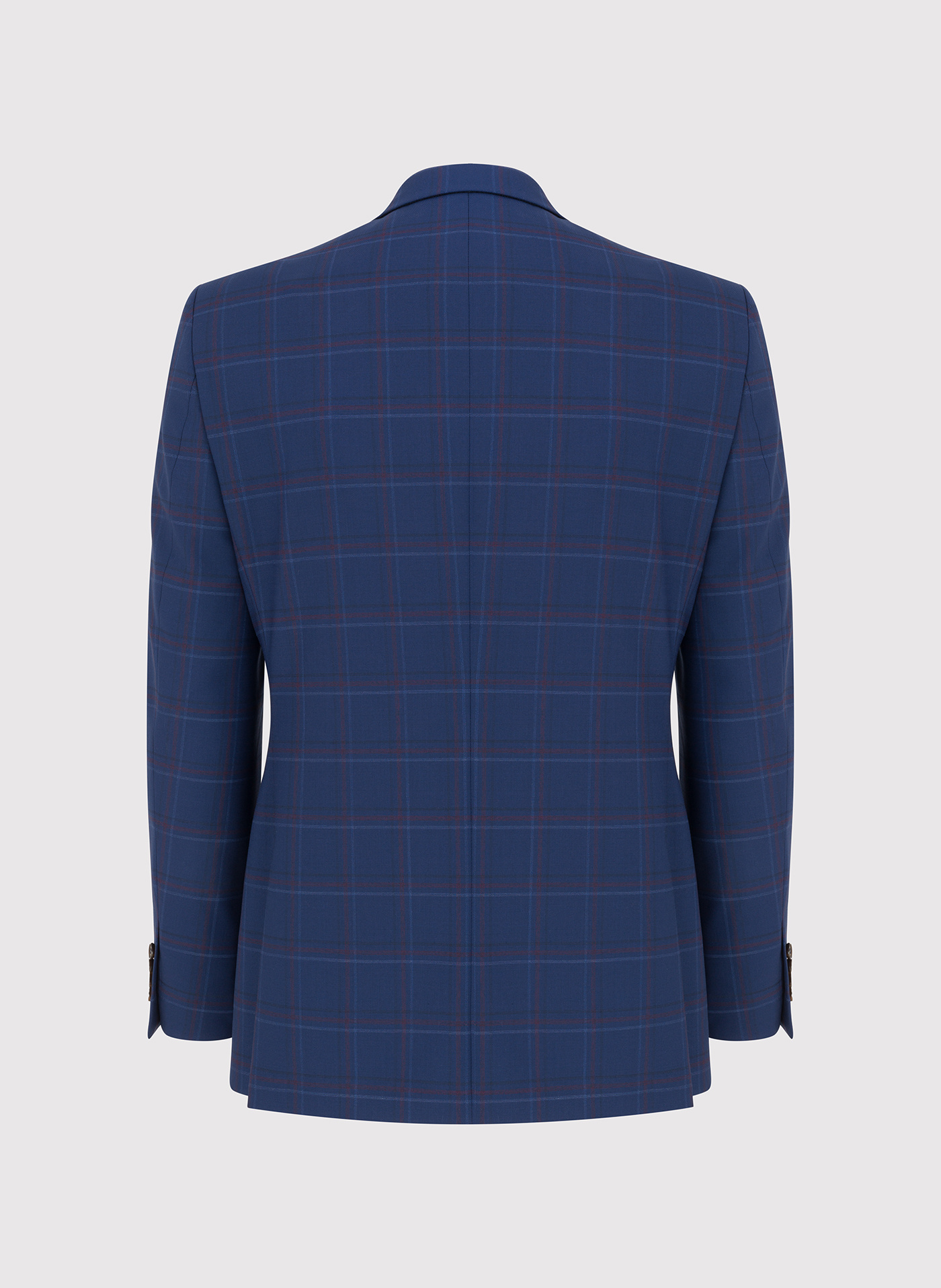 Granatowa marynarka garniturowa w czerwono-niebieską kratkę - Pako Lorente