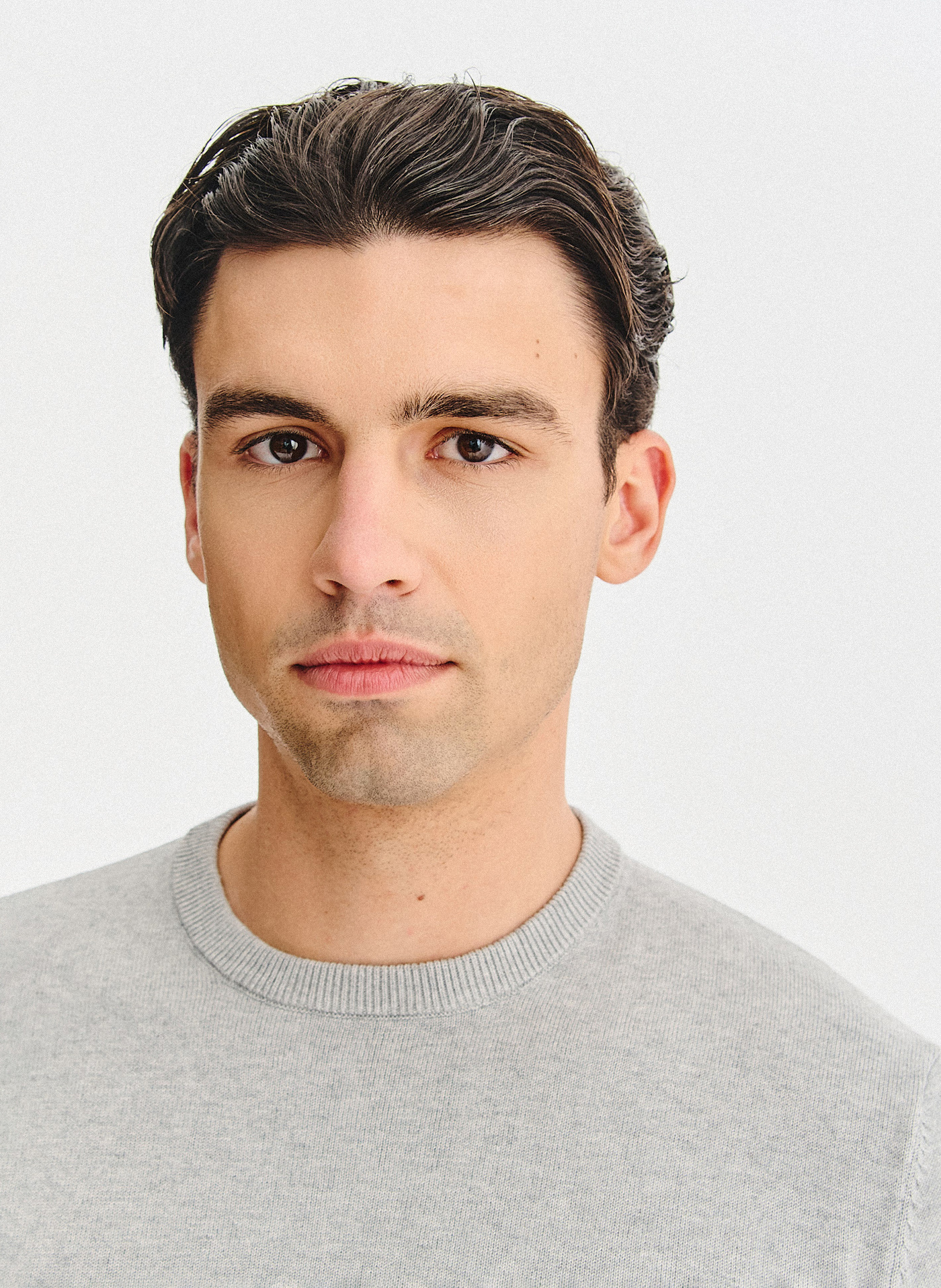 Szary bawełniany sweter z kaszmirem - Pako Lorente