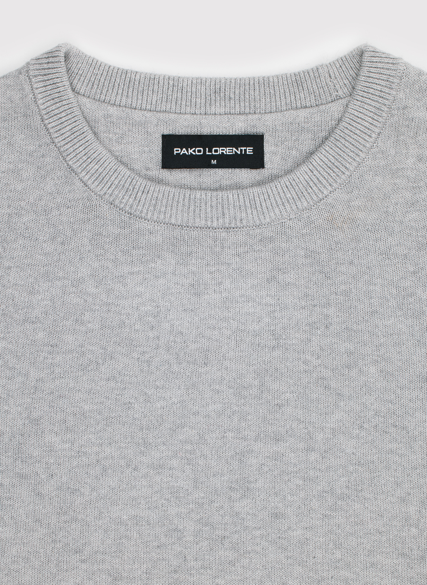 Szary bawełniany sweter z kaszmirem - Pako Lorente