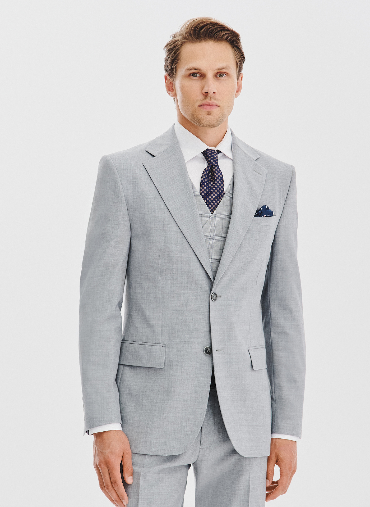 PAKO LORENTE - Gładka szara marynarka garniturowa - Pako Lorente