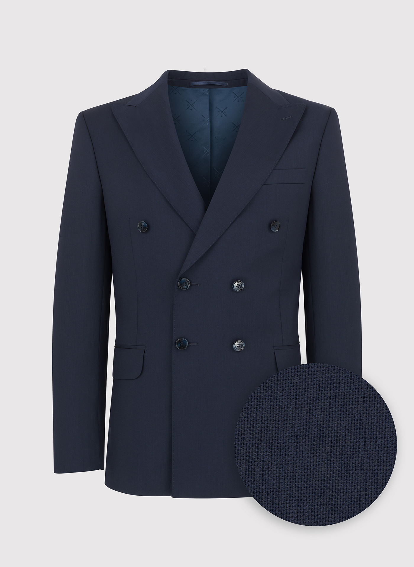 Granatowa dwurzędowa marynarka męska - Pako Lorente