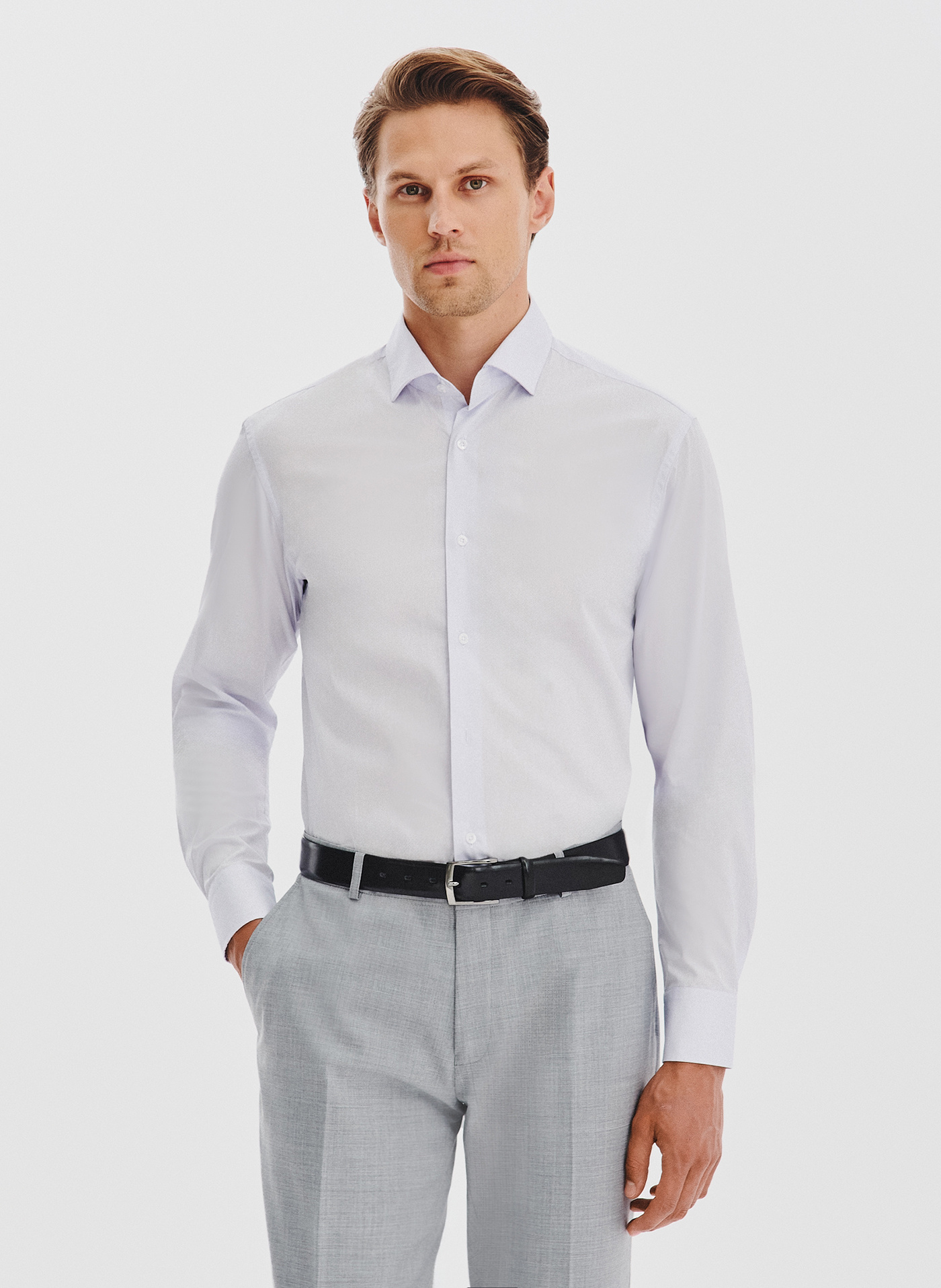 PAKO LORENTE - Błękitna koszula męska z kontrastowym wykończeniem - Pako Lorente