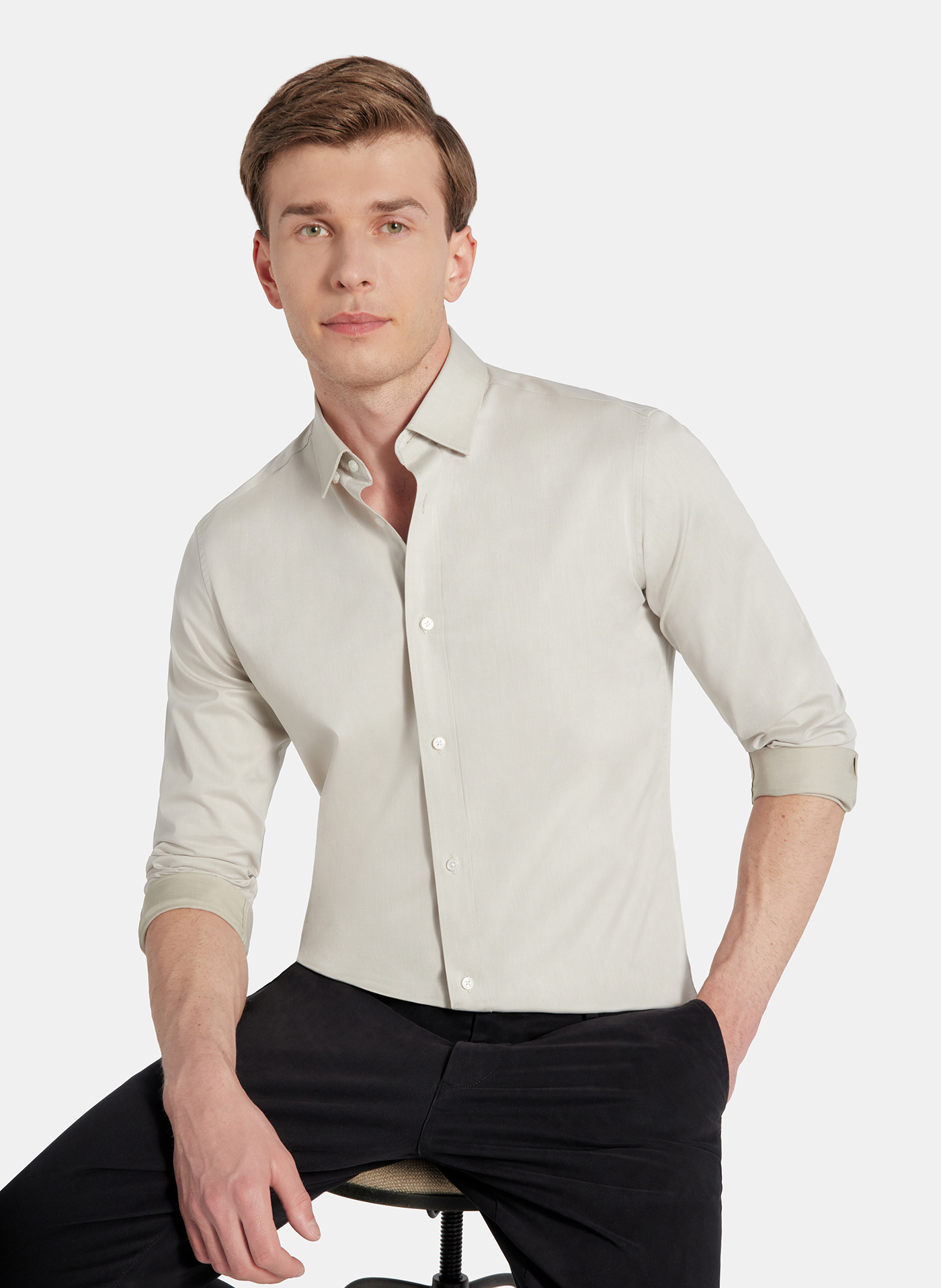 PAKO LORENTE - Oliwkowa koszula męska - Pako Lorente