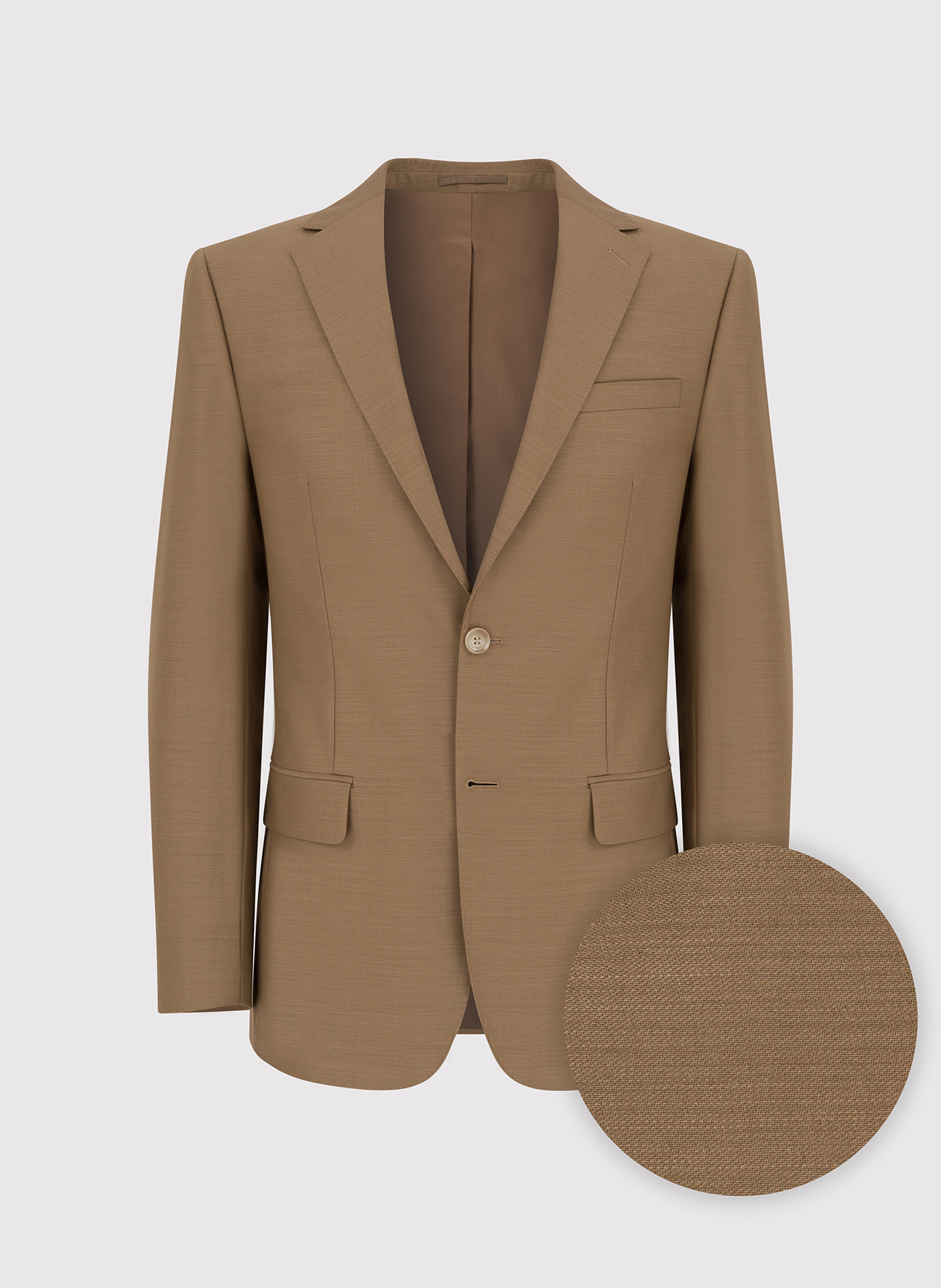 Jasnobrązowa garniturowa marynarka męska z wełną - Pako Lorente
