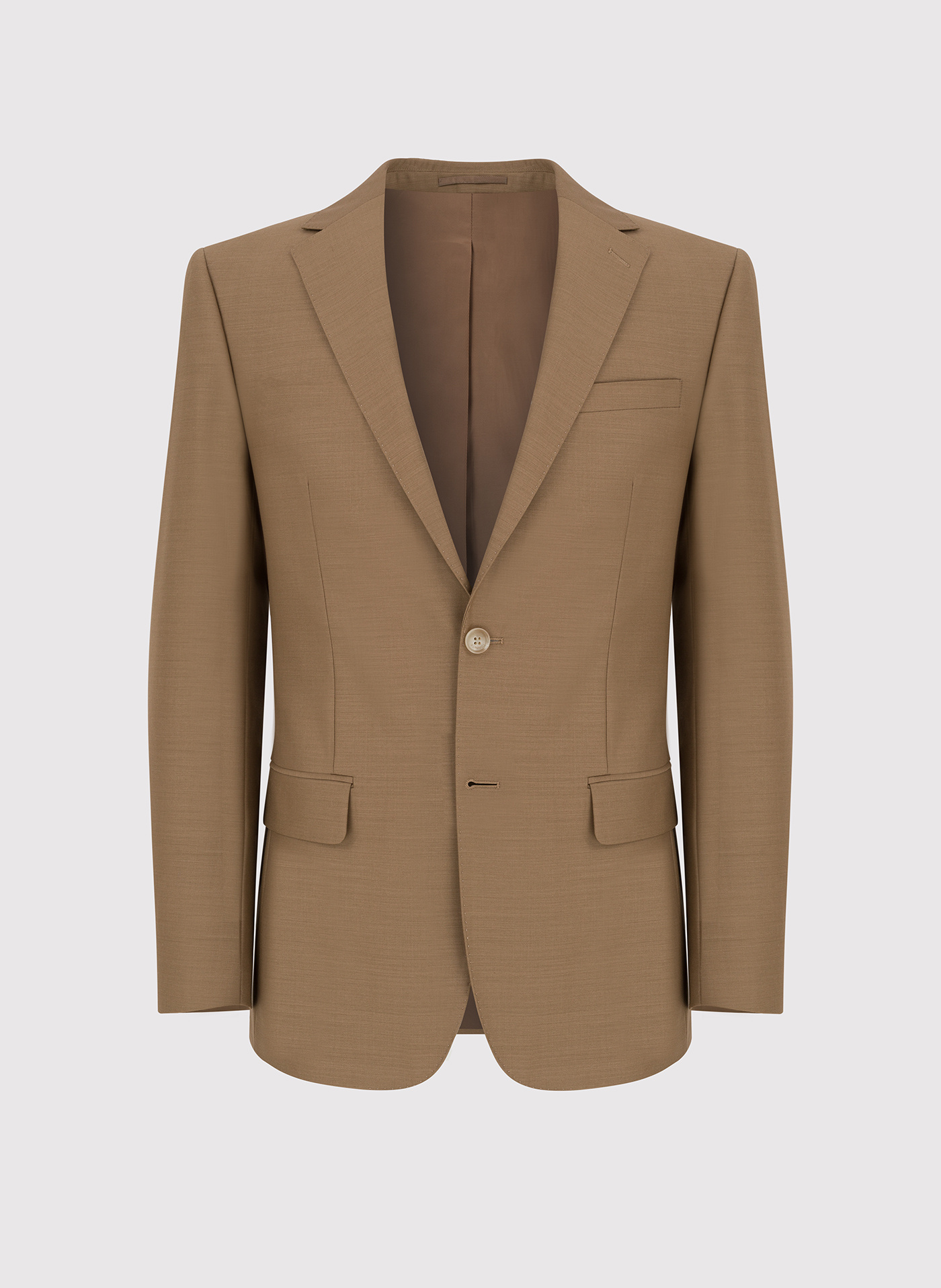 Jasnobrązowa garniturowa marynarka męska z wełną - Pako Lorente