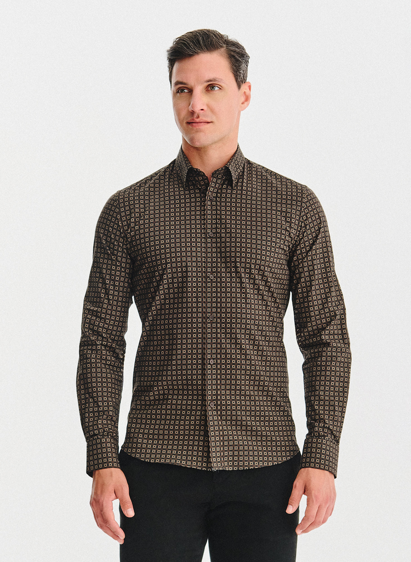 Brązowa koszula we wzór - Pako Lorente