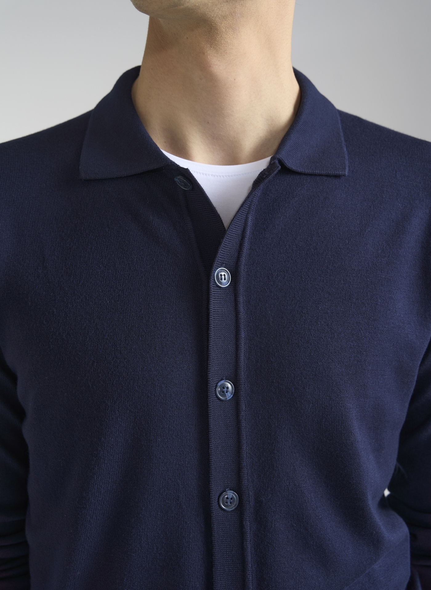 Granatowy kardigan z kołnierzykiem P24SF-2X-001-G-0 - Pako Lorente - Pako Lorente