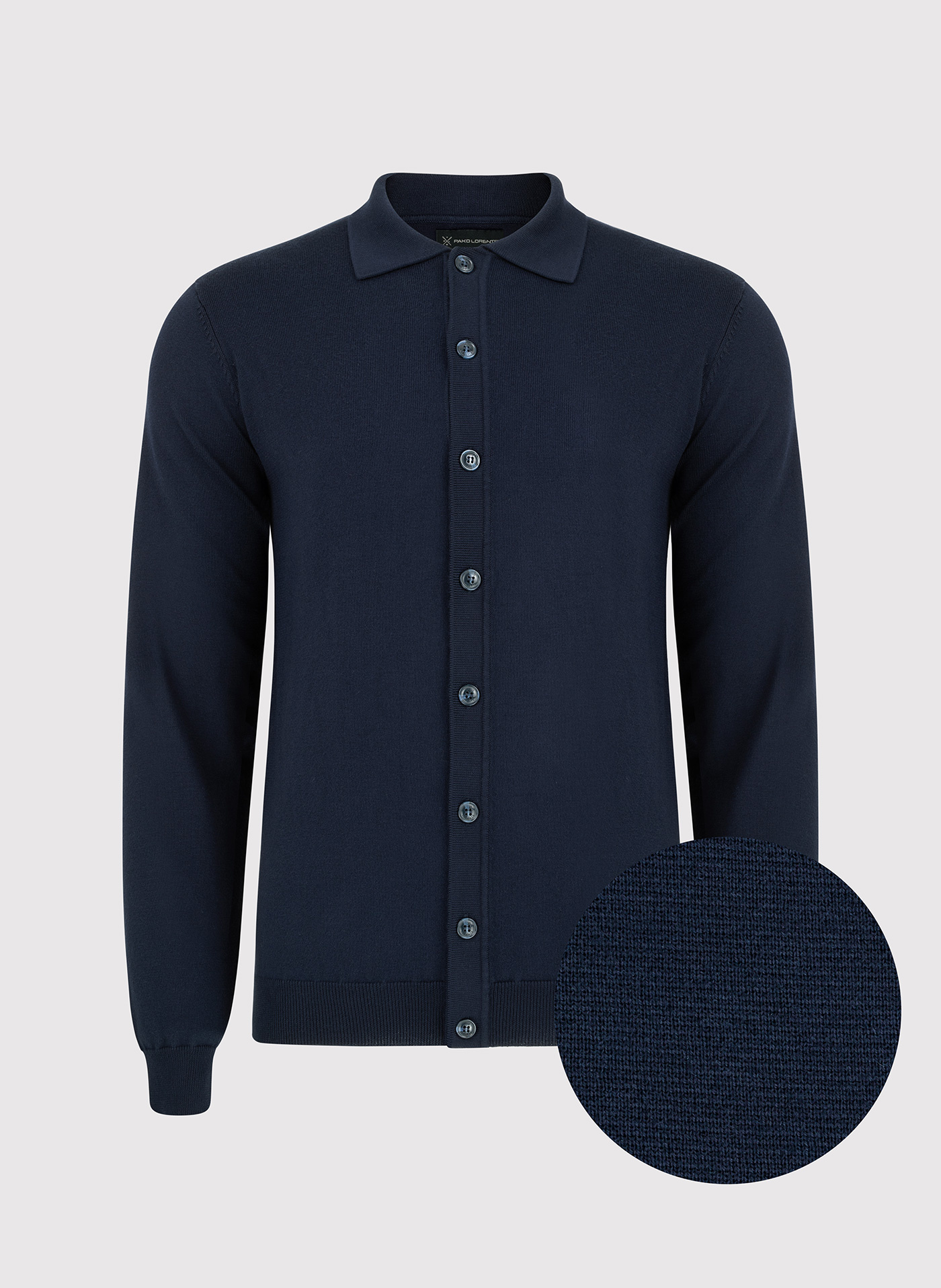 Granatowy kardigan z kołnierzykiem P24SF-2X-001-G-0 - Pako Lorente - Pako Lorente