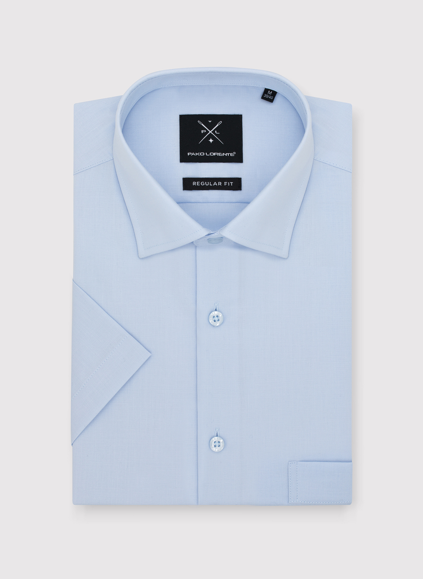 PAKO LORENTE - Niebieska koszula męska z krótkim rękawem - Pako Lorente