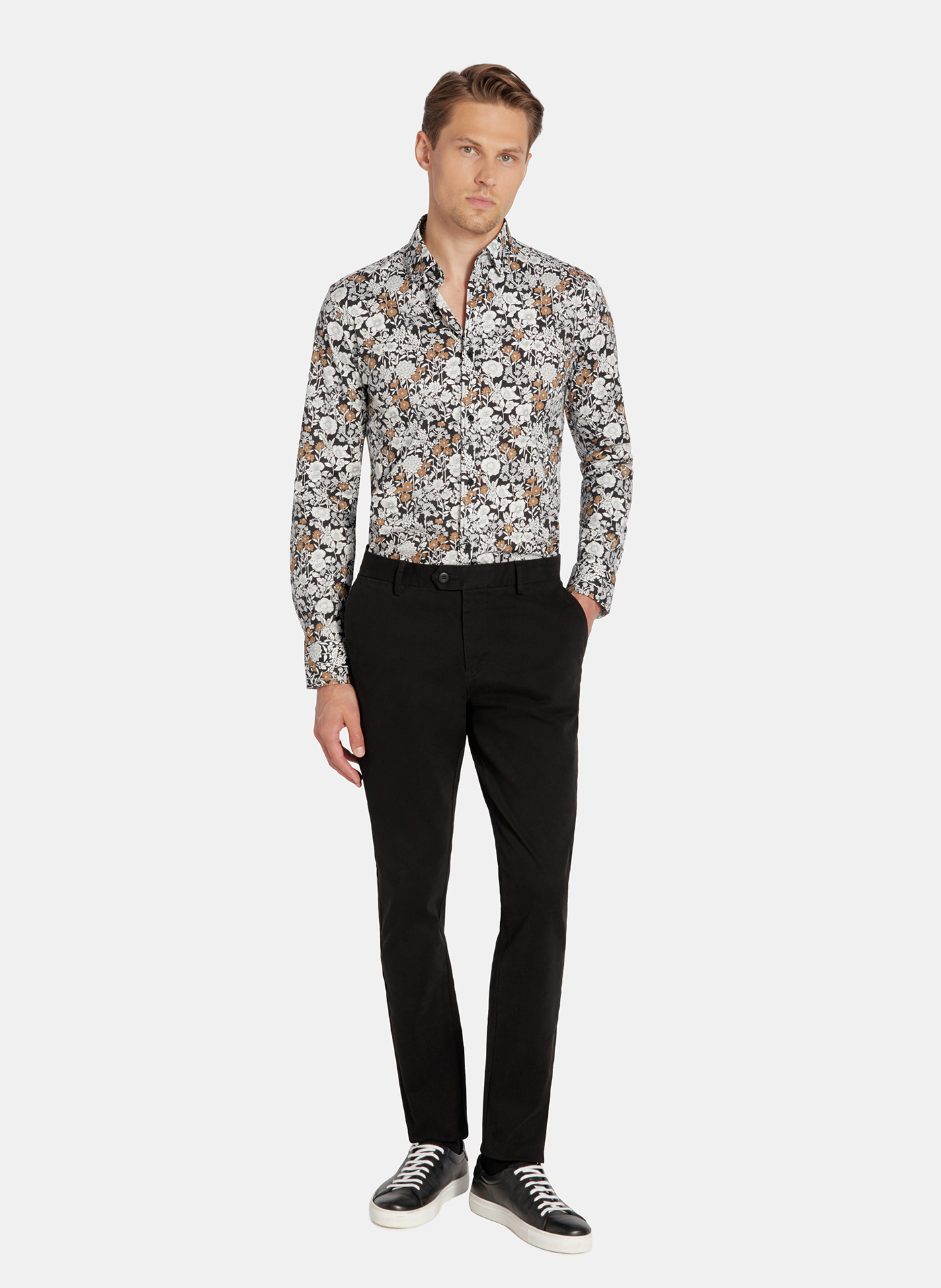 PAKO LORENTE - Czarne spodnie chino z bawełną - Pako Lorente